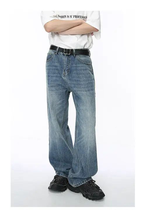 Other Trendy washed vintage loose straight jeans Size US 32 / EU 48 - 3 Thumbnail