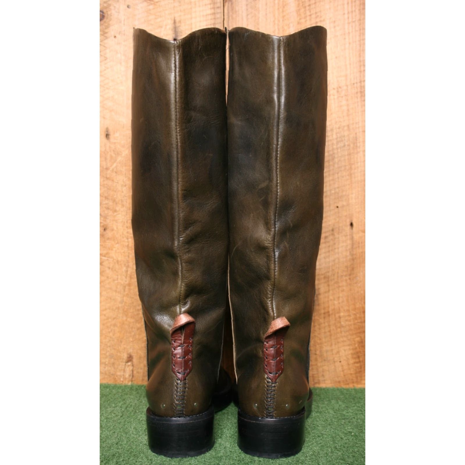 Free People FREE PEOPLE We The Free Bryce Dark Olive Tall Equestrian Boots EUR 37 ≈ US 7 Leather Knee High Riding Boot Womens Shoes Green Size US 7 / IT 37 - 4 Thumbnail
