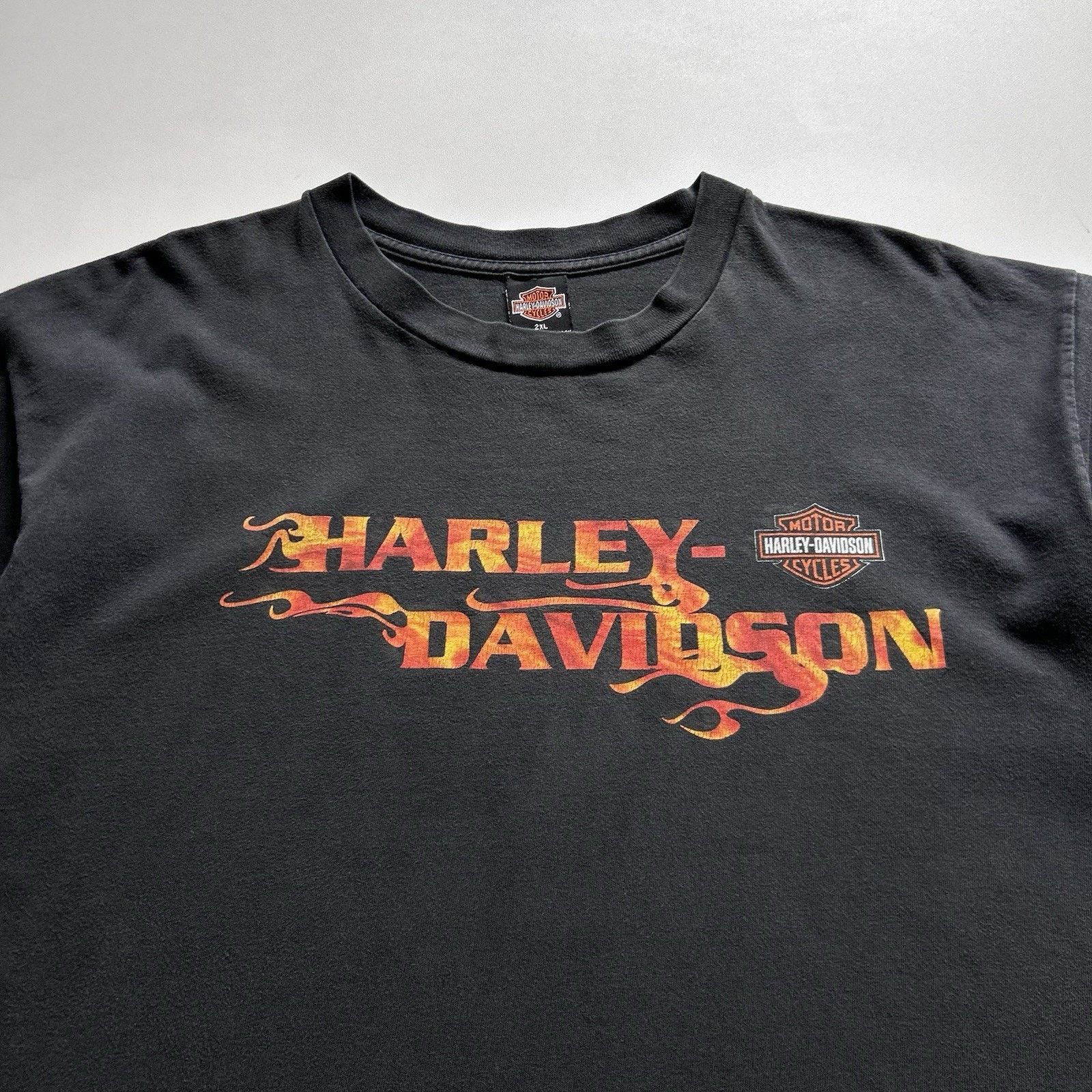 Harley Davidson Vintage Y2K Harley Davidson T-Shirt 2XL USA Made Faded Black Size US XXL / EU 58 / 5 - 2 Thumbnail