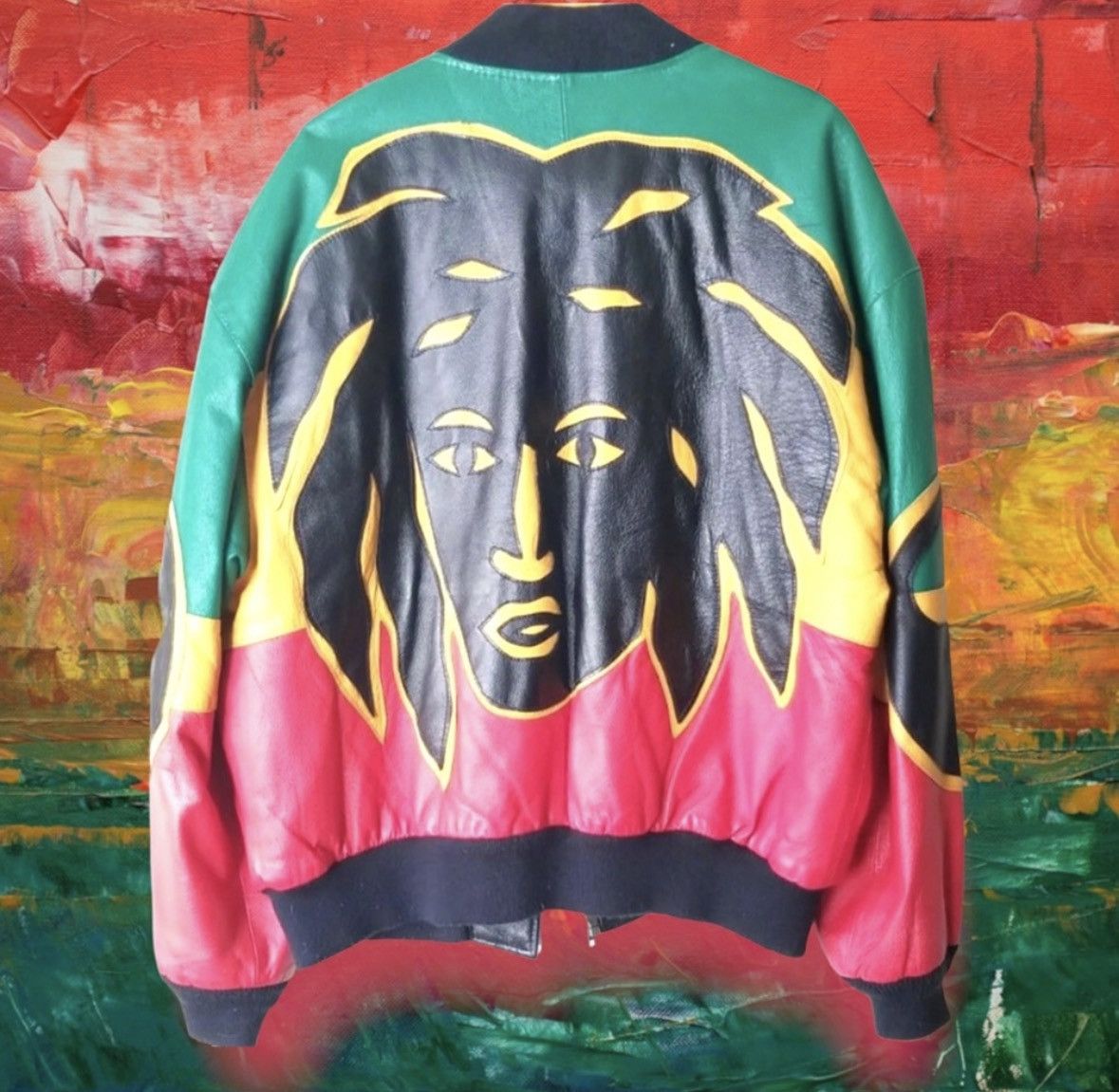 Michael Hoban 💎ViNTaGe 💎1991 RASTA AFRICA ETHIOPIA 🇪🇹 Size US M / EU 48-50 / 2 - 3 Thumbnail