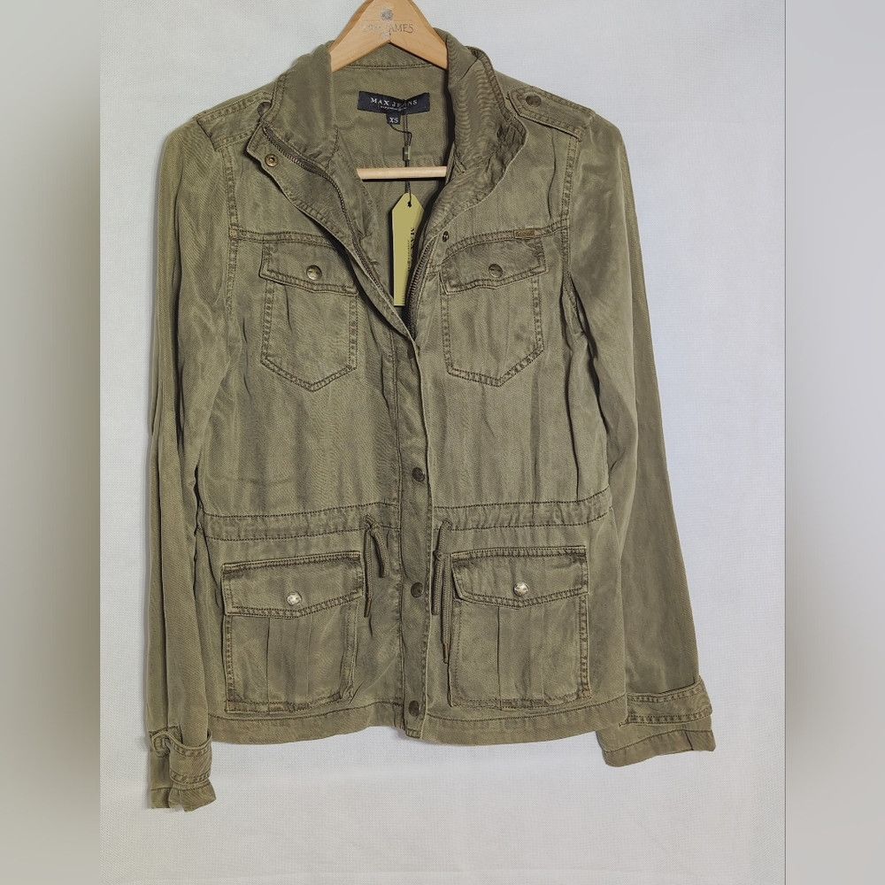 Other Max Jeans XS Green Khaki Military Field Utility Jacket NWT Size XS / US 0-2 / IT 36-38 - 2 Thumbnail