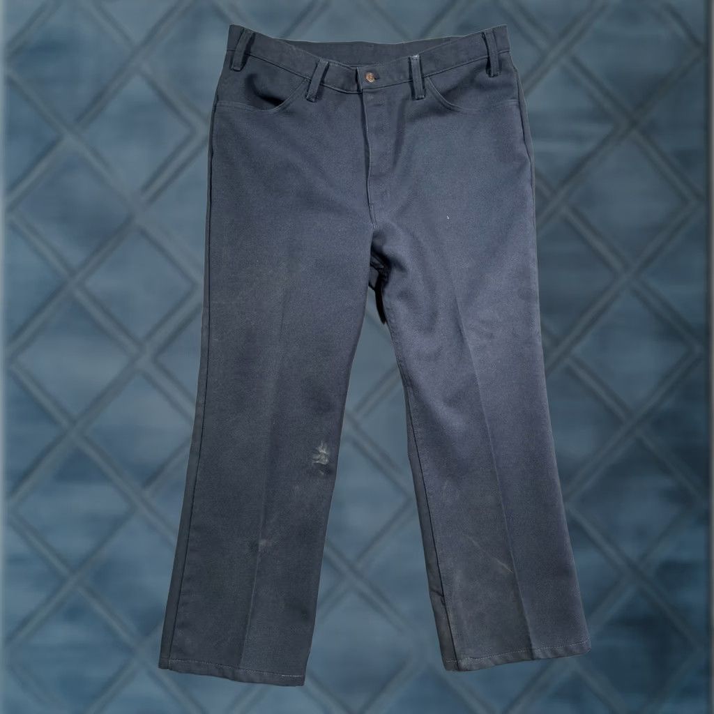 Levi's VINTAGE Levi's 517 Bootscut Pants Mens 90s Blue Polyester Dacron Sz 38x32 Western Trims Pockets Highlighted 90s Theme Mens Size US 38 / EU 54 - 1 Thumbnail