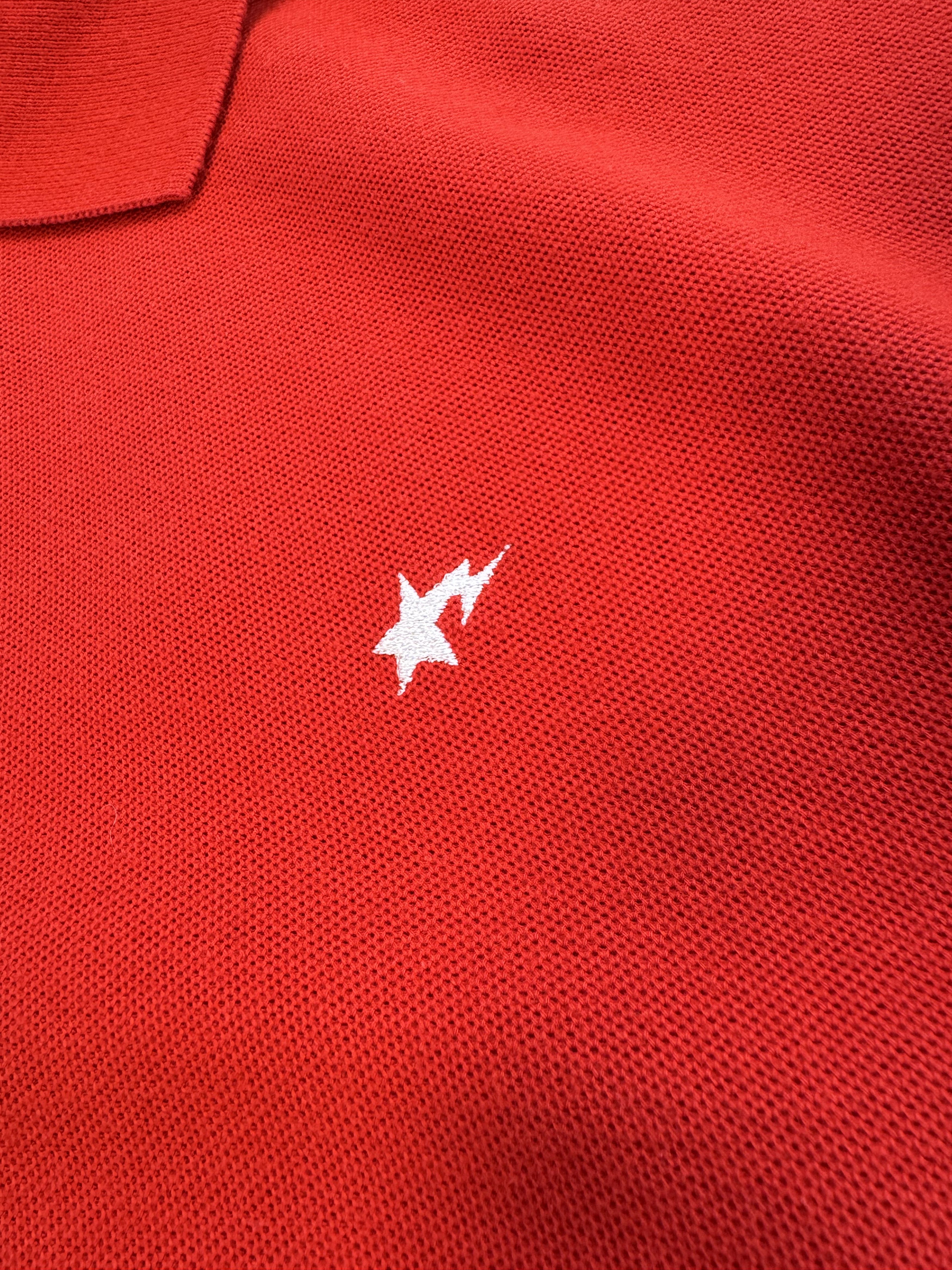 Bape Og BAPE Bapestas Embroidered Logo Red Polo Shirt Size Large Size US L / EU 52-54 / 3 - 4 Thumbnail
