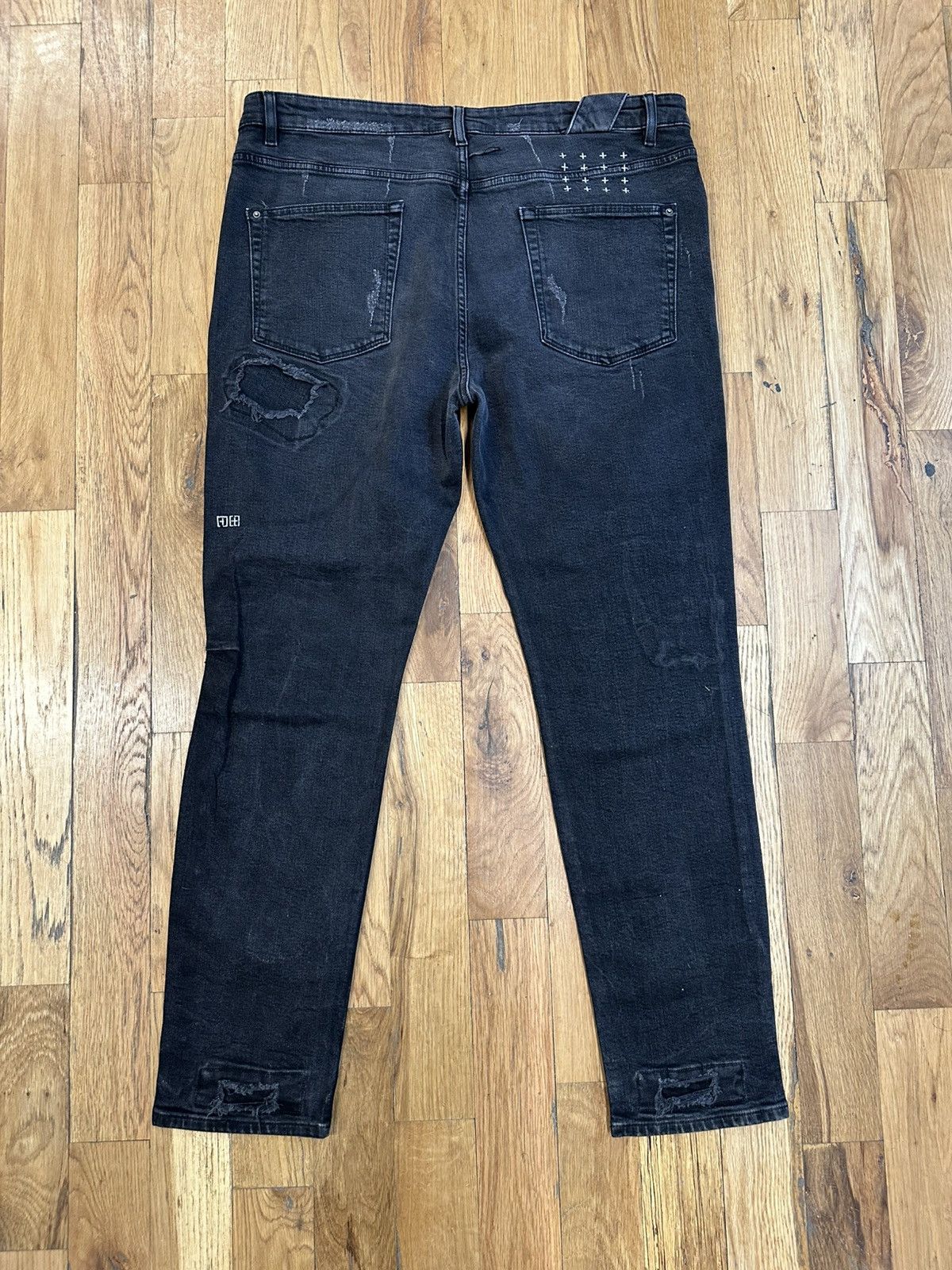 Ksubi Ksubi Knee Patch Gray Denim Jeans Size 40 Size US 40 / EU 56 - 2 Thumbnail