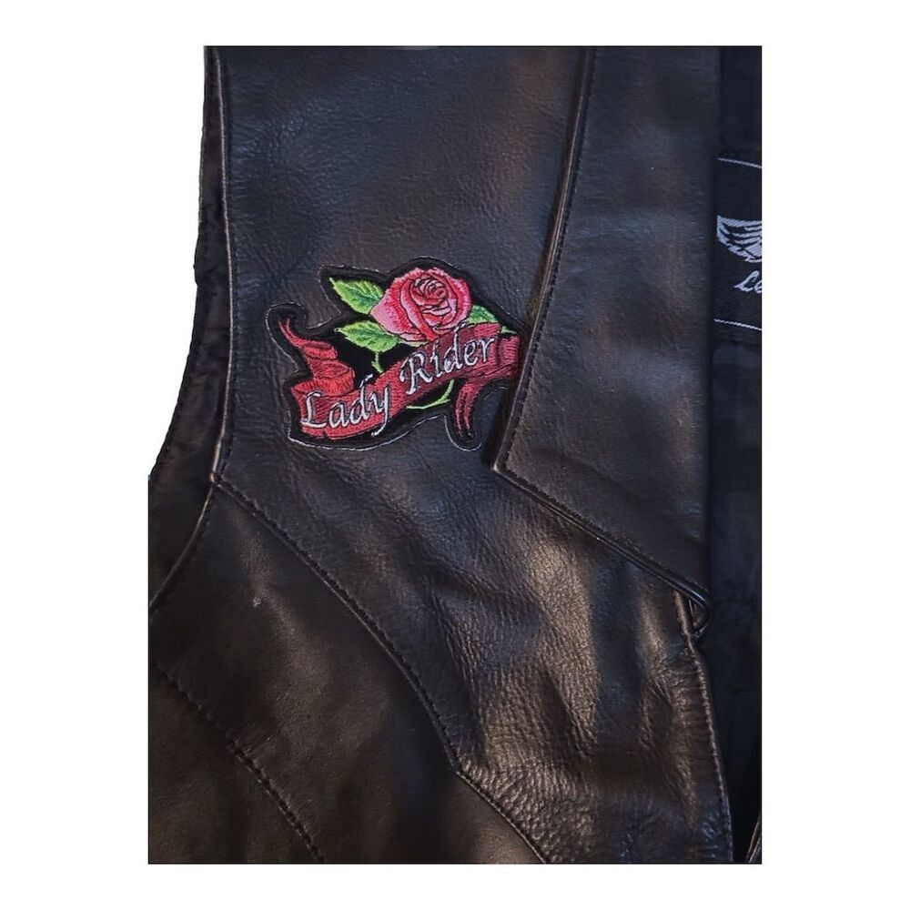 Vintage Vintage UNIK Y2K Black Leather Biker Vest L with Vintage Pi Size L / US 10 / IT 46 - 4 Thumbnail