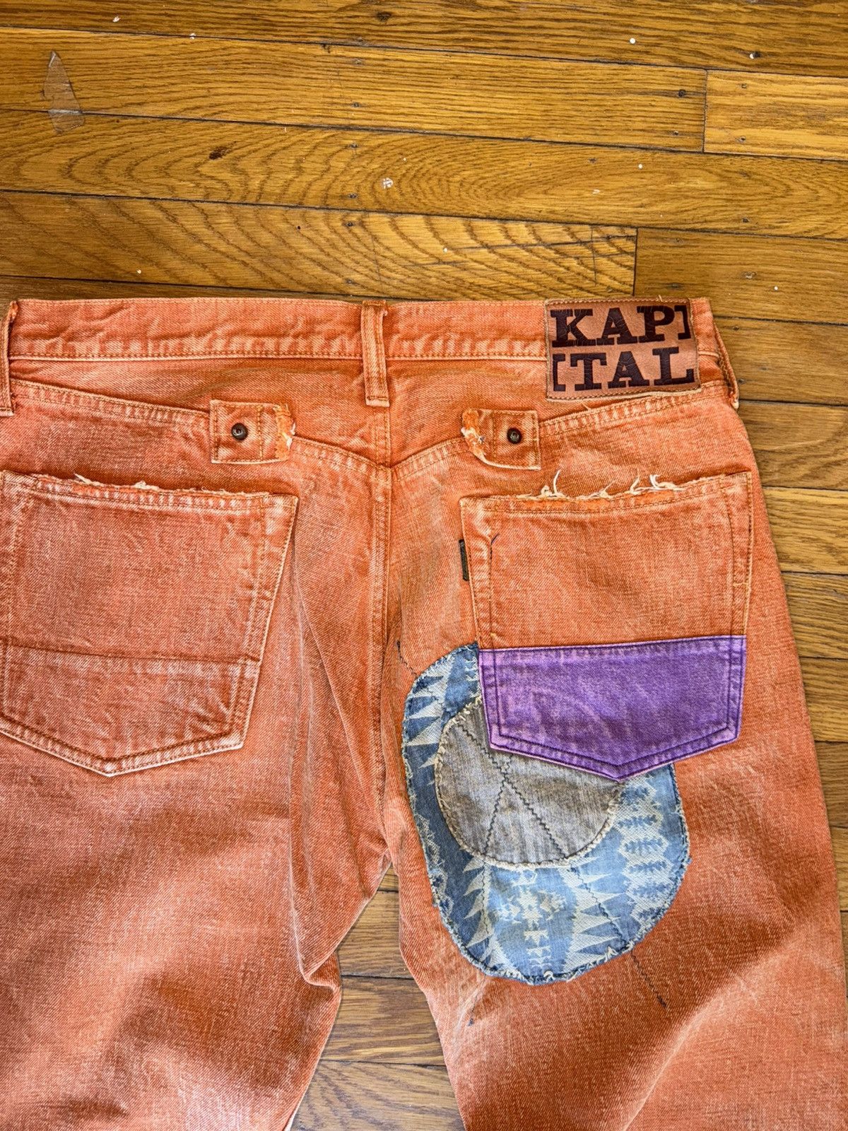 Kapital Kapital Boro Patchwork Repair Denim - Orange Garment Dyed Size US 34 / EU 50 - 11 Thumbnail