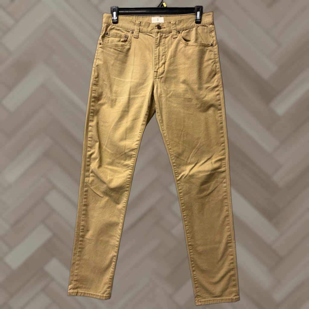 Vintage Mutual Wave Pants Men 32x34 Tan Solid Flat Front Chino Cotton Blend Mid Rise Size US 32 / EU 48 - 1 Thumbnail