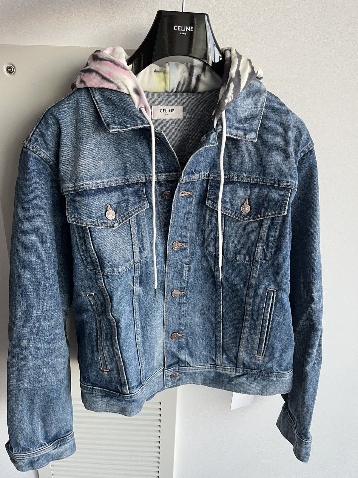 Celine × Hedi Slimane Super Runway Brand New Celine Hedi Slimane Denim Logo Jacket Size US L / EU 52-54 / 3 - 12 Thumbnail