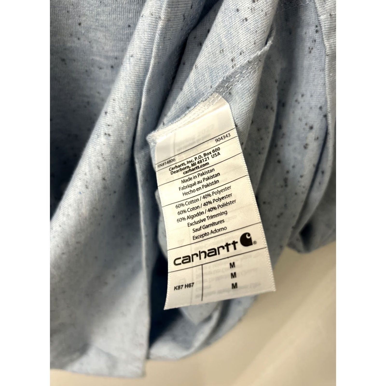 Carhartt Carhartt Shirt Mens Medium Blue Loose Fit Heavyweight Pocket S/S Speckled T-Shirt Size US M / EU 48-50 / 2 - 6 Thumbnail