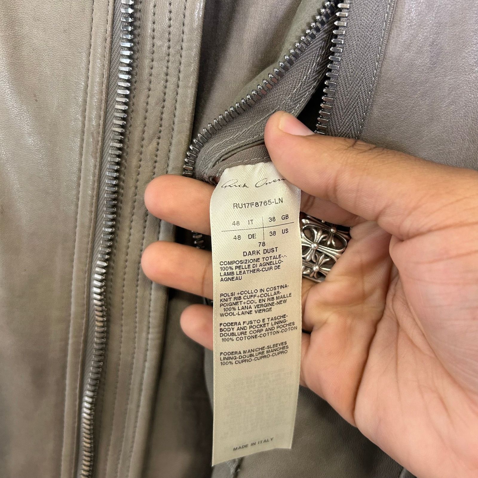 Rick Owens Rick Owens FW17 Lambskin Leather Jacket Size US M / EU 48-50 / 2 - 3 Thumbnail