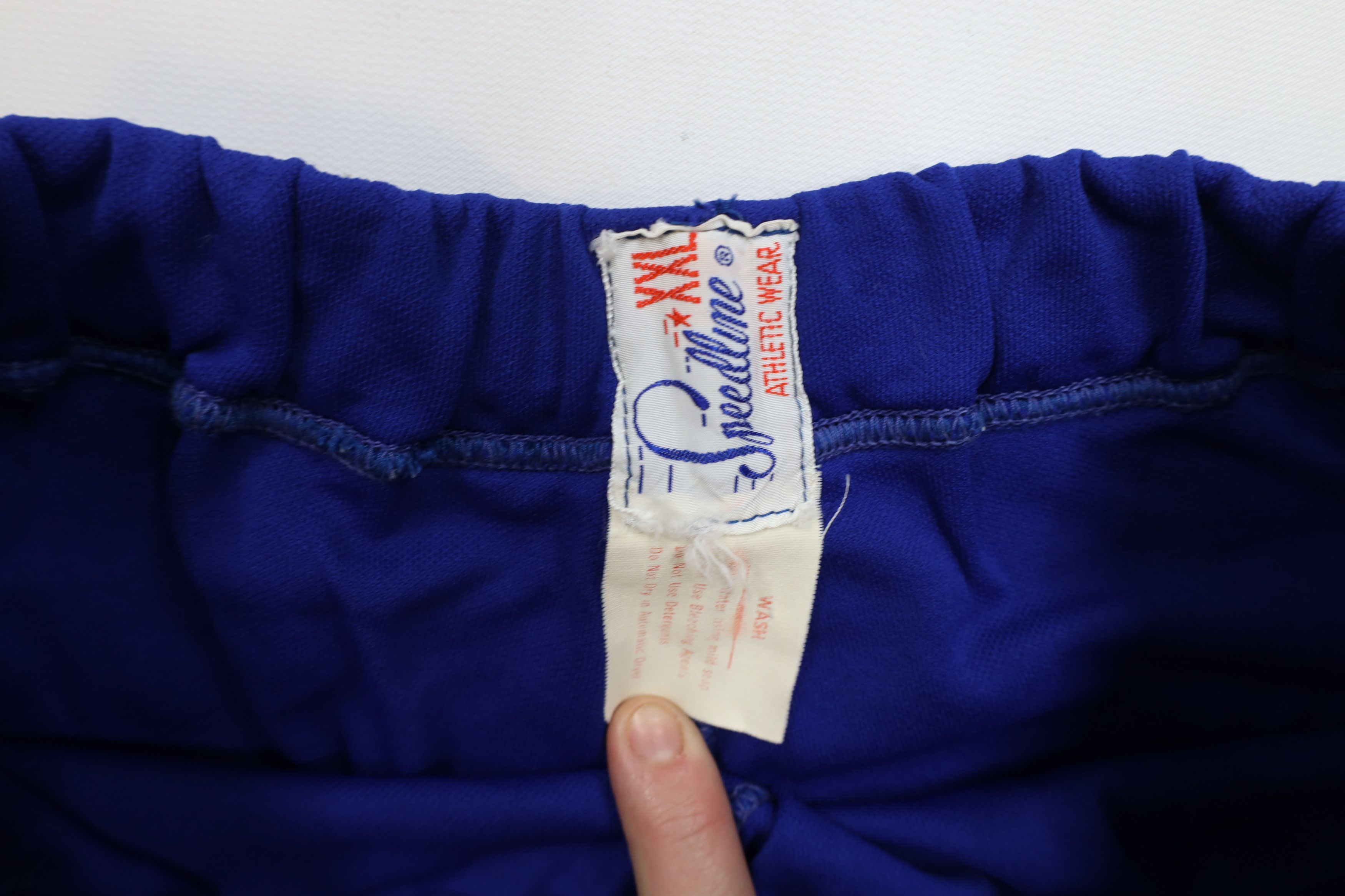 Vintage Vintage 50s Streetwear Block Knit Basketball Shorts Blue USA Size US 38 / EU 54 - 5 Thumbnail
