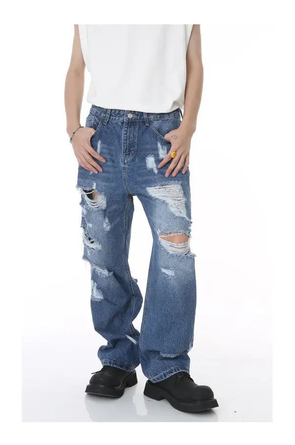 VIBE Japanese retro loose hip-hop ripped high street jeans Size US 32 / EU 48 - 7 Thumbnail