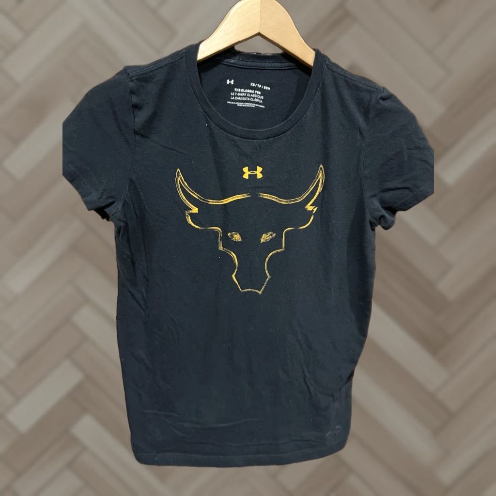 Under Armour Under Armour Mens Project Rock Brahma Bull Short Sleeve T-Shirt XS Black Crew Neck Pullover Breathable Cotton-Blend Logo Size US XS / EU 42 / 0 - 1 Thumbnail