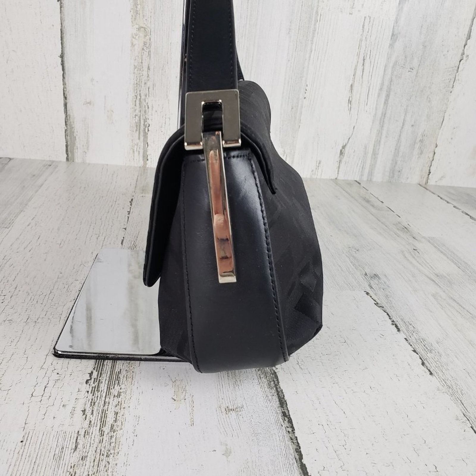 Other The Limited Black Textured Silver-Tone Shoulder Bag Purse Size ONE SIZE - 6 Thumbnail