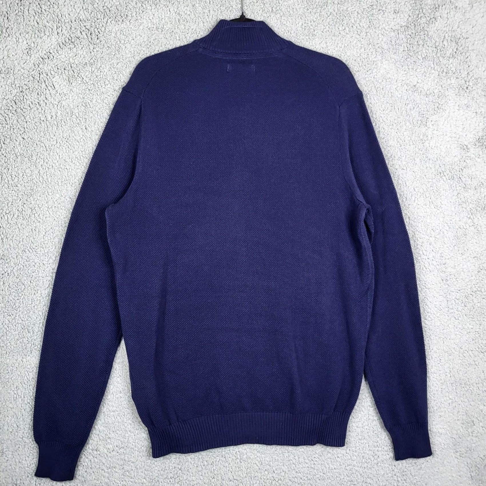 Club Room Club Room Men’s Navy Blue 1/4 Zip Long Sleeve Solid Cotton Sweater L New Size US L / EU 52-54 / 3 - 2 Thumbnail