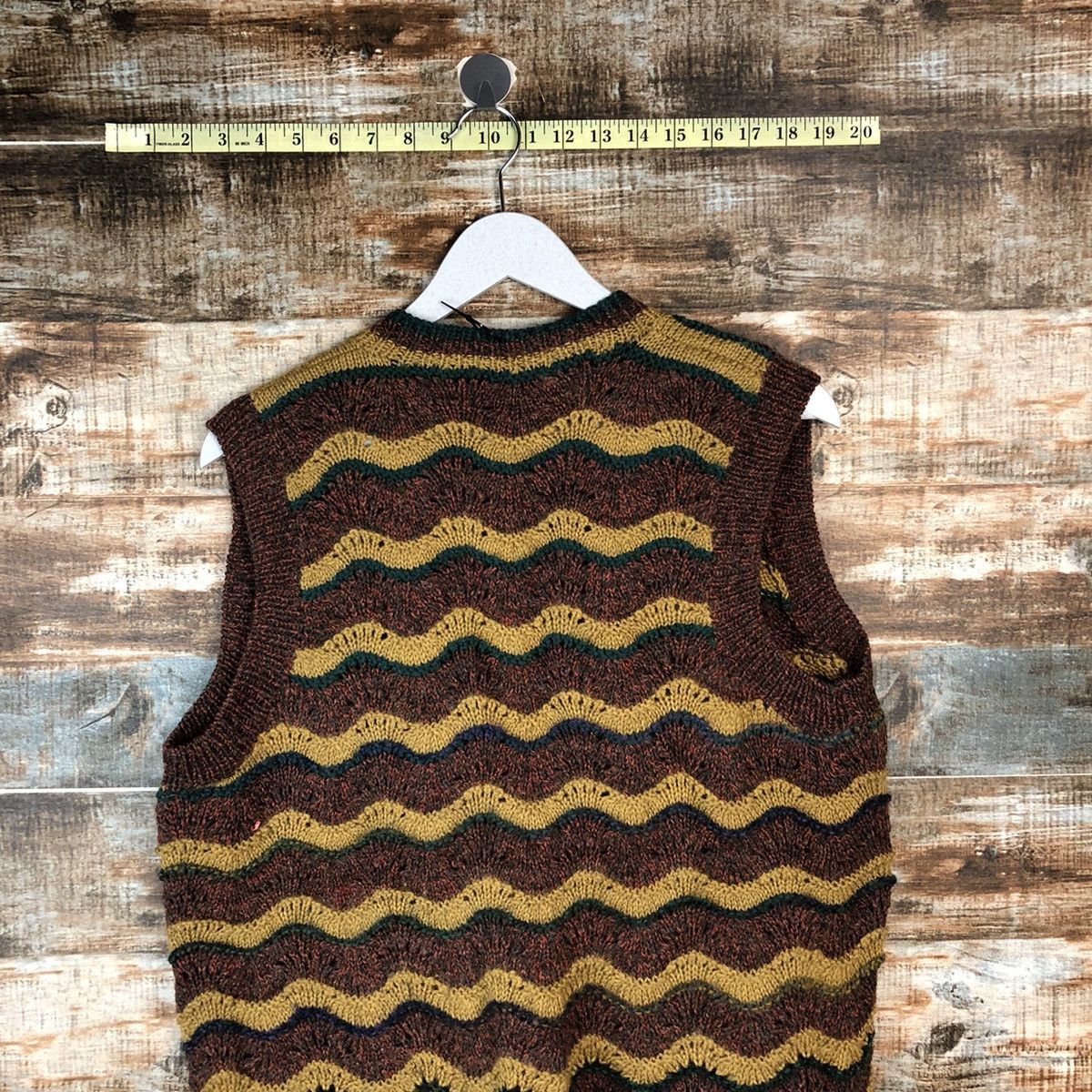 Handmade × Japanese Brand × Vintage Japan vintage wave cardigan Vest Knitwear #A2047 Size M / US 6-8 / IT 42-44 - 9 Thumbnail