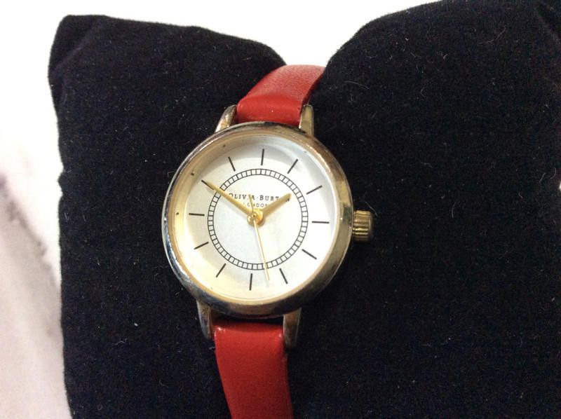 Designer olivia ladies gold dial red leather strap watch Size ONE SIZE - 7 Thumbnail