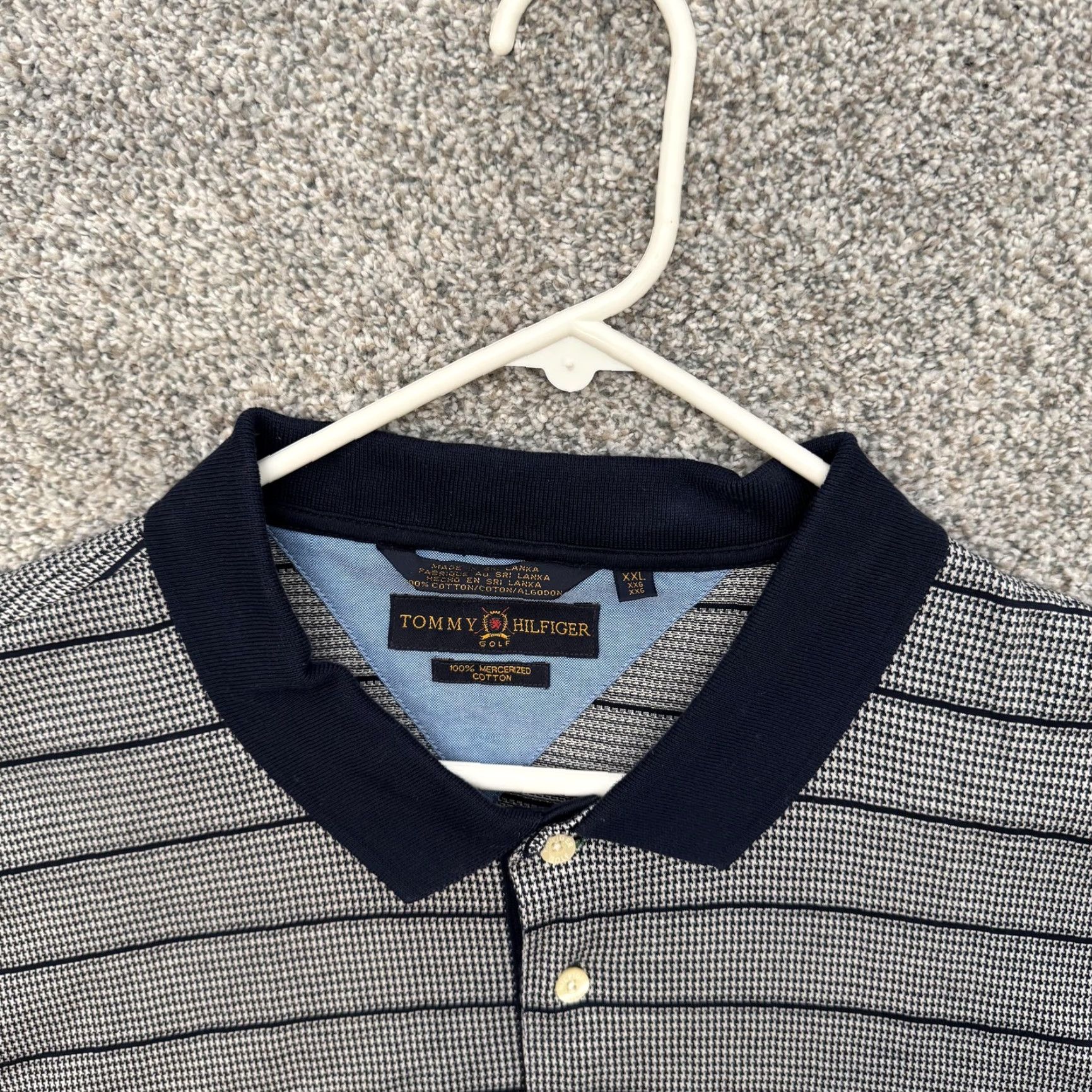 Tommy Hilfiger VINTAGE Tommy Hilfiger Polo Shirt 2XL Blue Striped Golf Casual Embroidered Mens XXL Size US XXL / EU 58 / 5 - 5 Thumbnail
