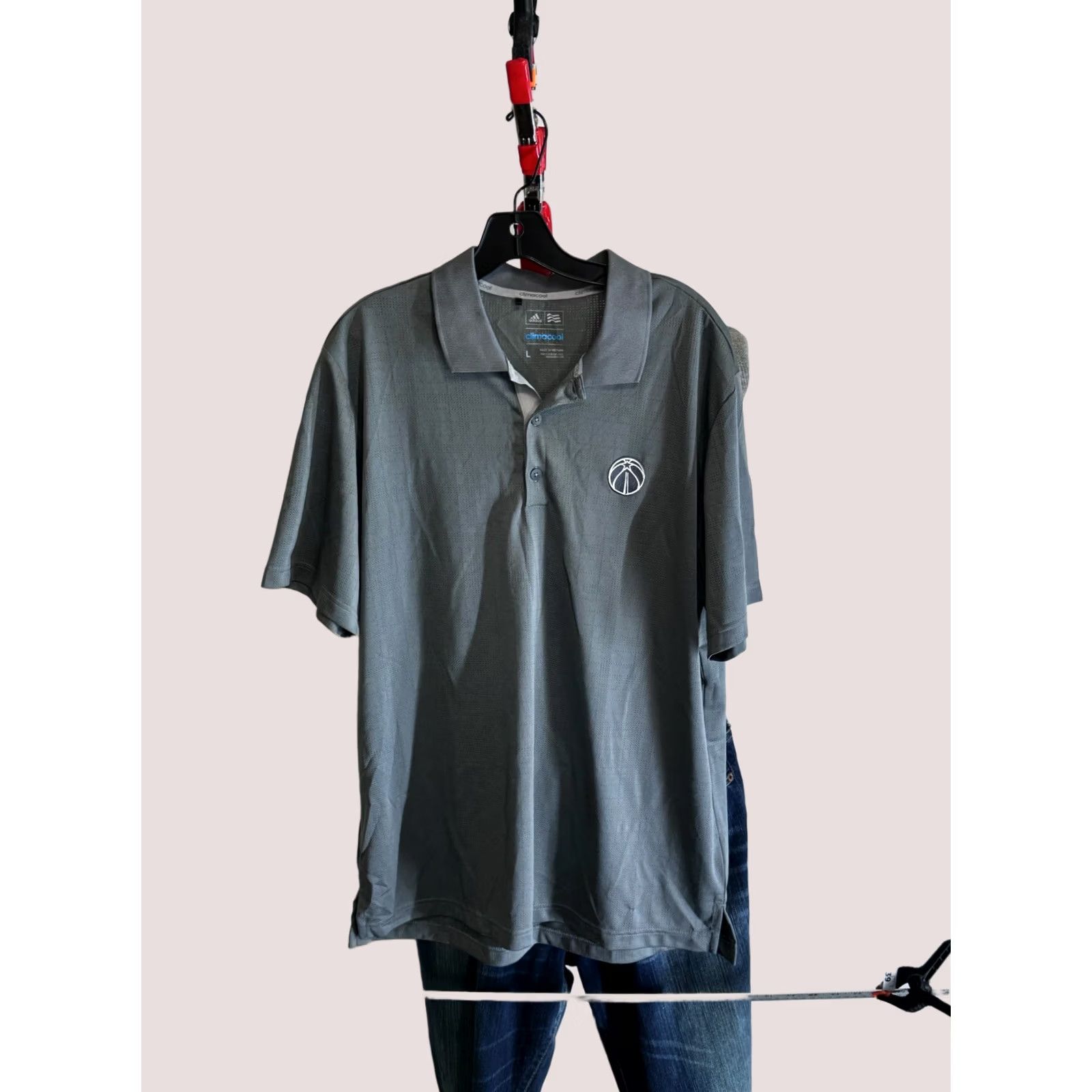 Adidas Adidas Polo Shirt Mens L POLO SHIRT Embroidered Basketball Large L Sharp POLO Shirt Adidas Mens L Polo Shirt Size US L / EU 52-54 / 3 - 1 Thumbnail