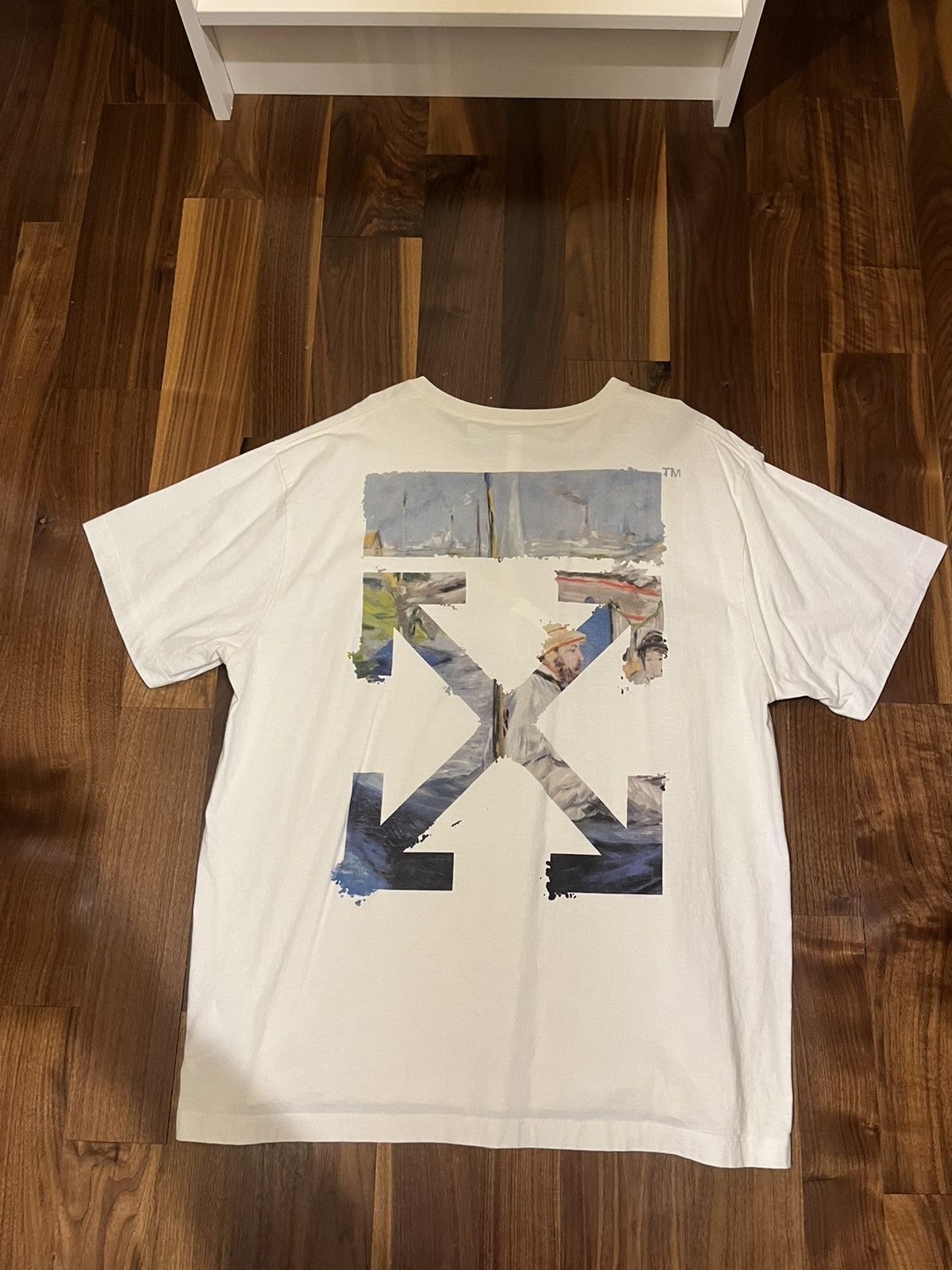 image of Off White x Virgil Abloh Off-White Oil Paint T-Shirt in Offwhite, Men's (Size Large)