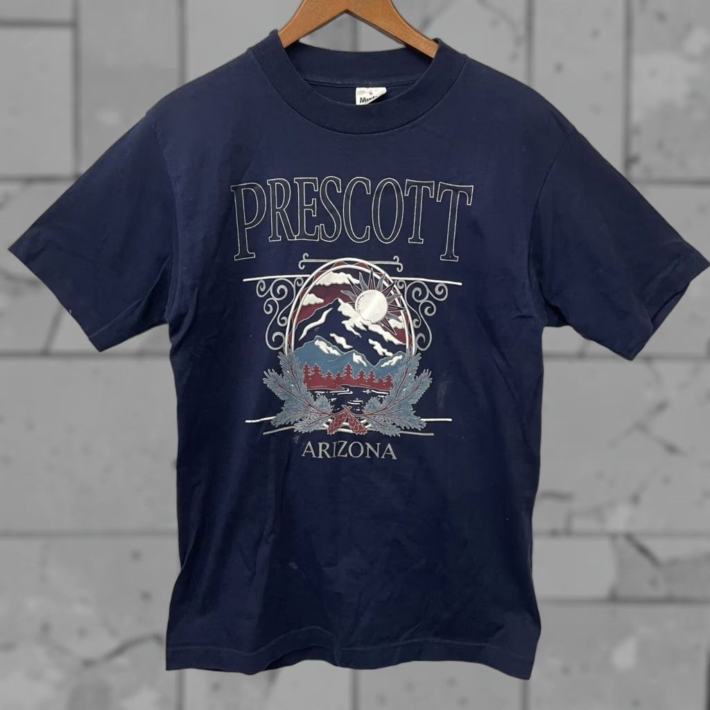 Vintage VINTAGE Murina Tee Shirt Mens M Blue 100% Cotton Stitch USA SINGLE STITCH Size US M / EU 48-50 / 2 - 1 Thumbnail