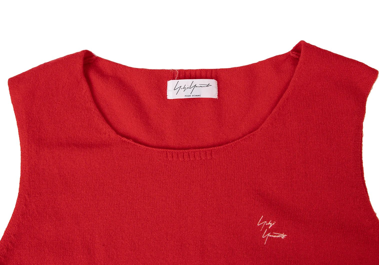 Yohji Yamamoto Yohji Yamamoto Logo Embroidered Cashmere Knit Vest Size US S / EU 44-46 / 1 - 4 Thumbnail