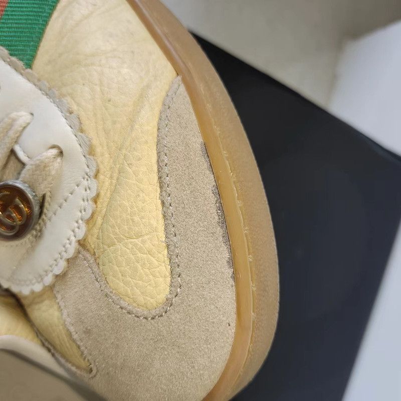 Gucci Gucci G74 Web Leather Low Top Sneakers - Size US 8.5 / EU 41-42 - 7 Thumbnail