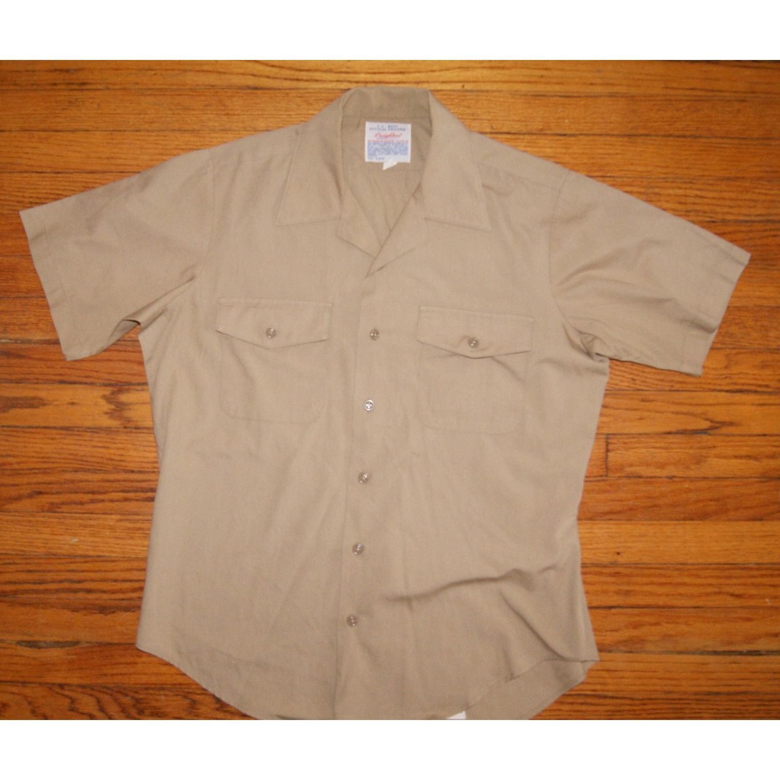 Creighton VTG Creighton US Navy Official Uniform Shirt Khaki Large Size US L / EU 52-54 / 3 - 3 Thumbnail