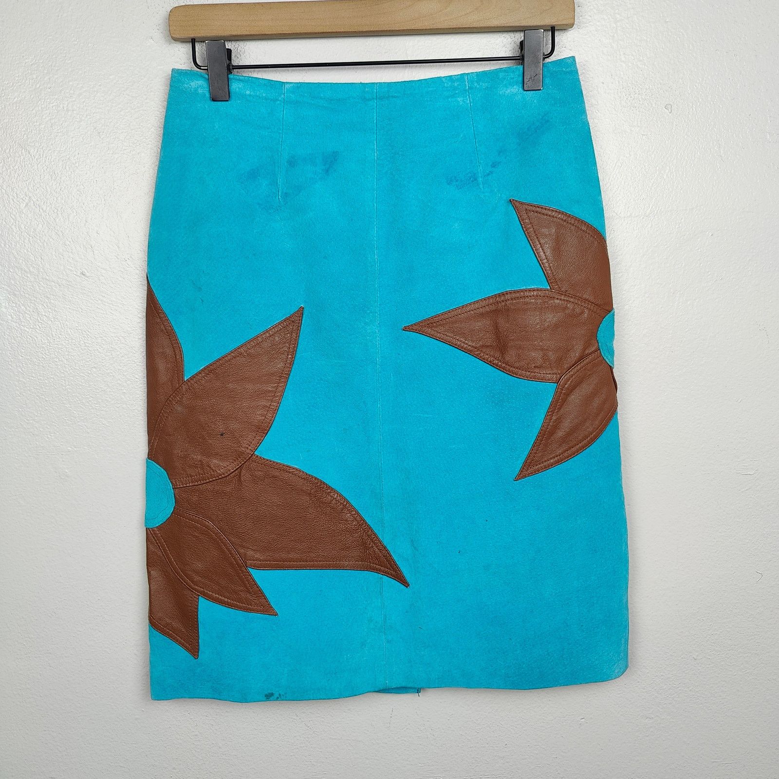 Other Vintage Metrostyle Suede Skirt Womens 4 Blue Brown Size 27" / US 4 / IT 40 - 1 Thumbnail