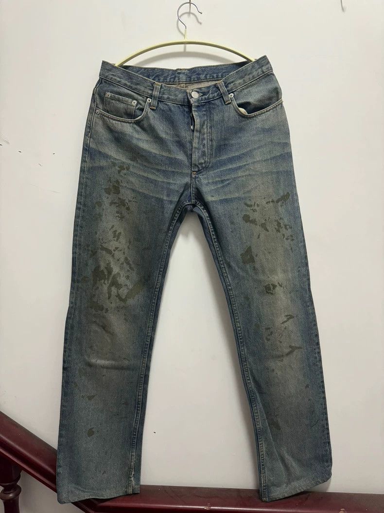 Helmut Lang Helmut Lang Blue Denim Pants with Ink Marks-dmc Size US 28 / EU 44 - 1 Thumbnail