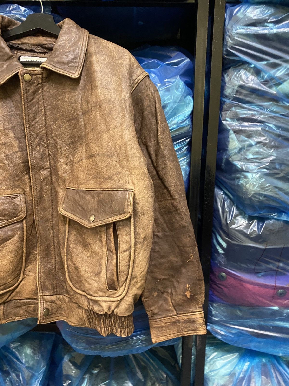 Other Vario Max Distressed Leather Bomber Jacket - Brown Aviator Size US M / EU 48-50 / 2 - 4 Thumbnail