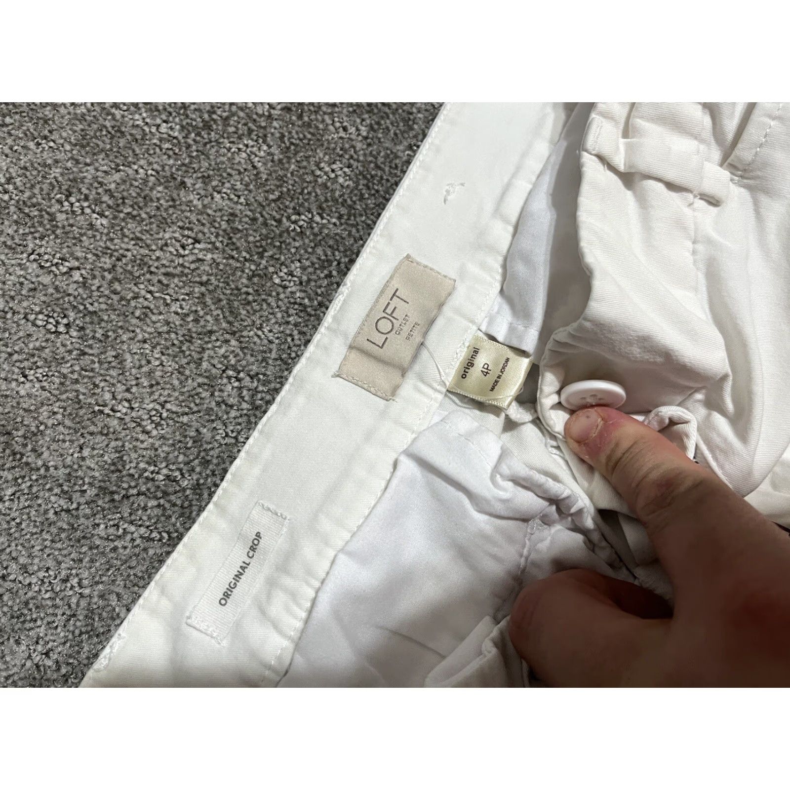 Ann Taylor Ann Taylor Crop Pants Womens Size 4P Beige Cotton Petite Business Casual Size 27" / US 4 / IT 40 - 2 Thumbnail