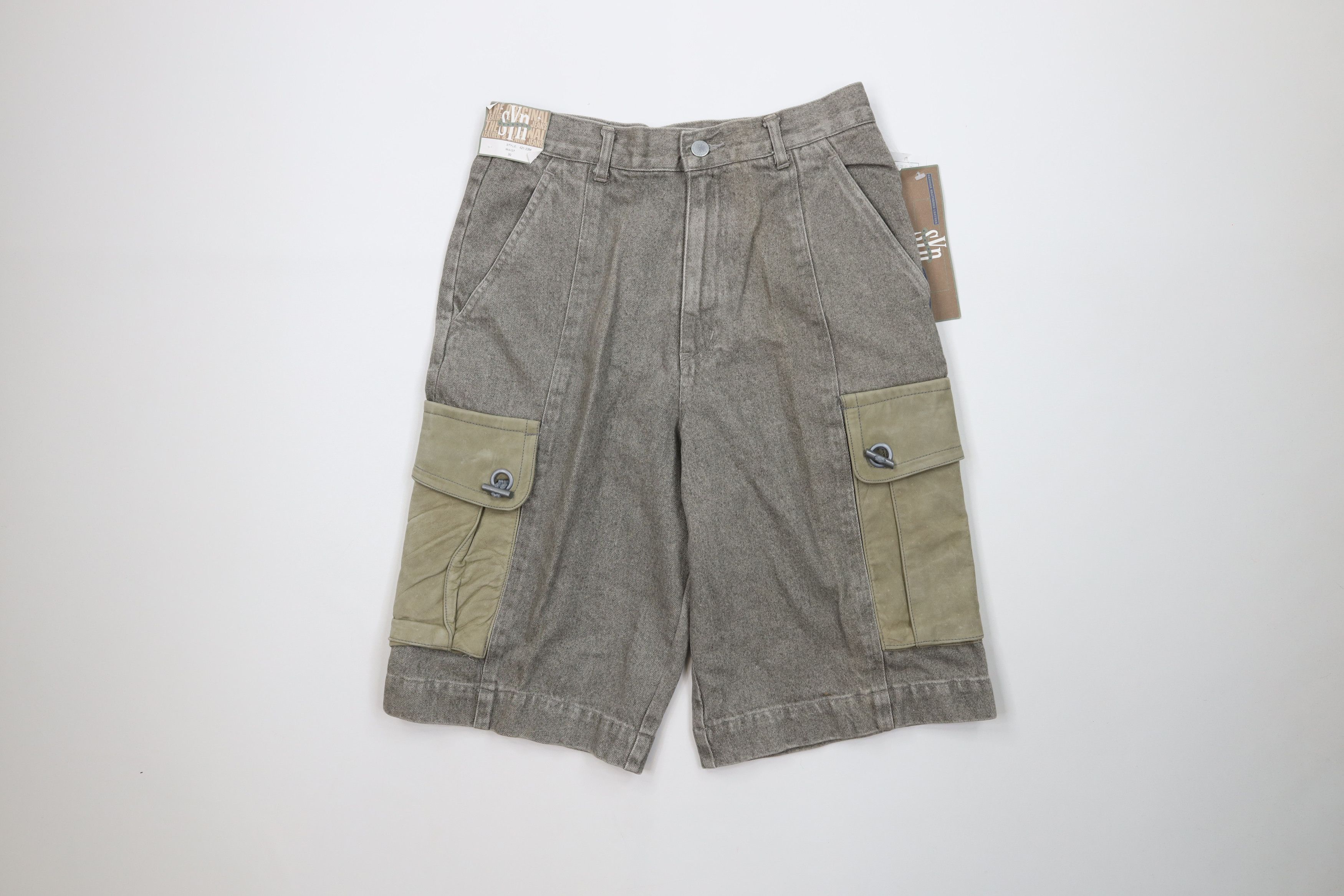 Vintage Deadstock Vintage 90s Streetwear Stonewash Cargo Shorts Size US 30 / EU 46 - 1 Thumbnail