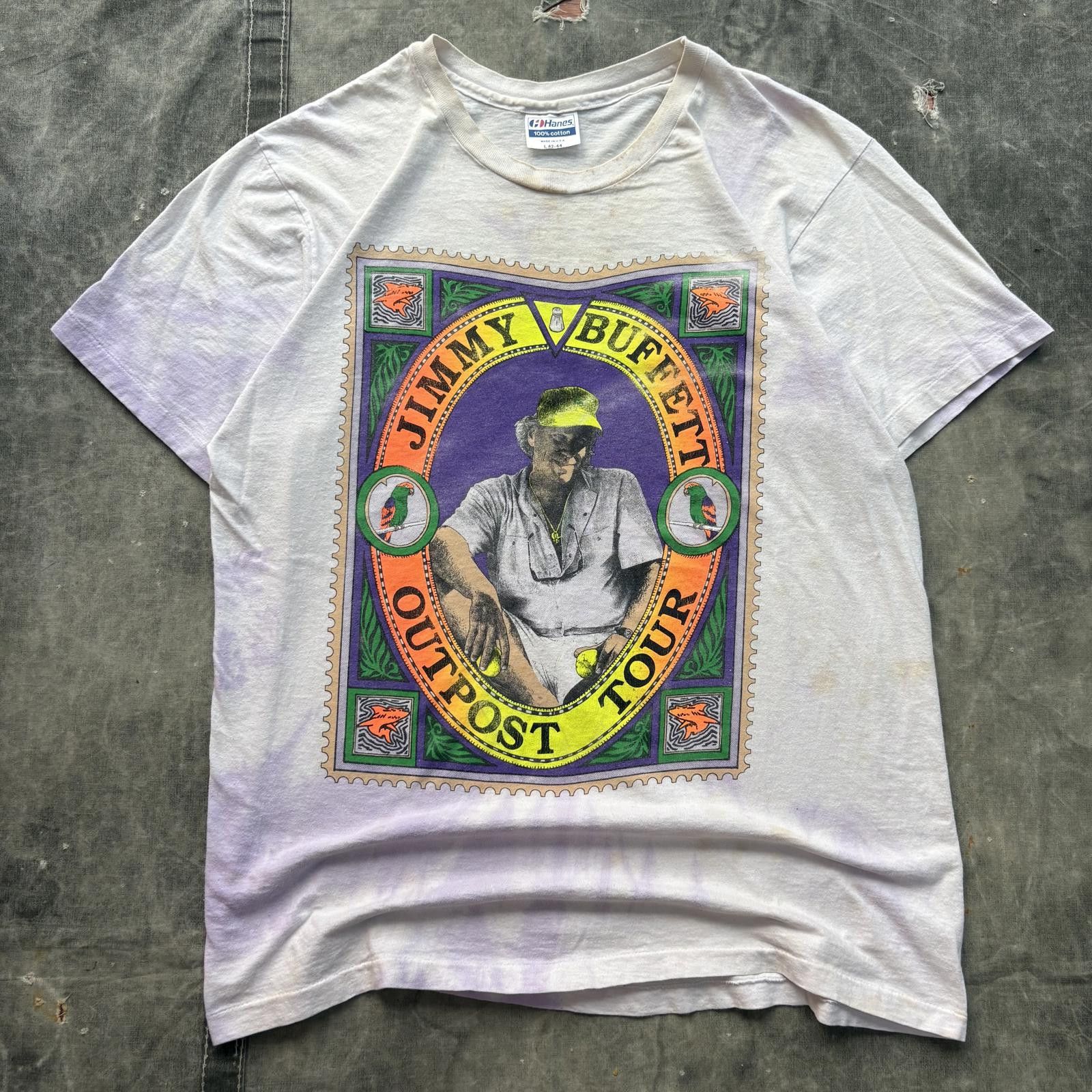 Band Tees Vintage 90s Jimmy Buffett Outpost Tour Tie Dye Band Shirt Size US L / EU 52-54 / 3 - 1 Thumbnail