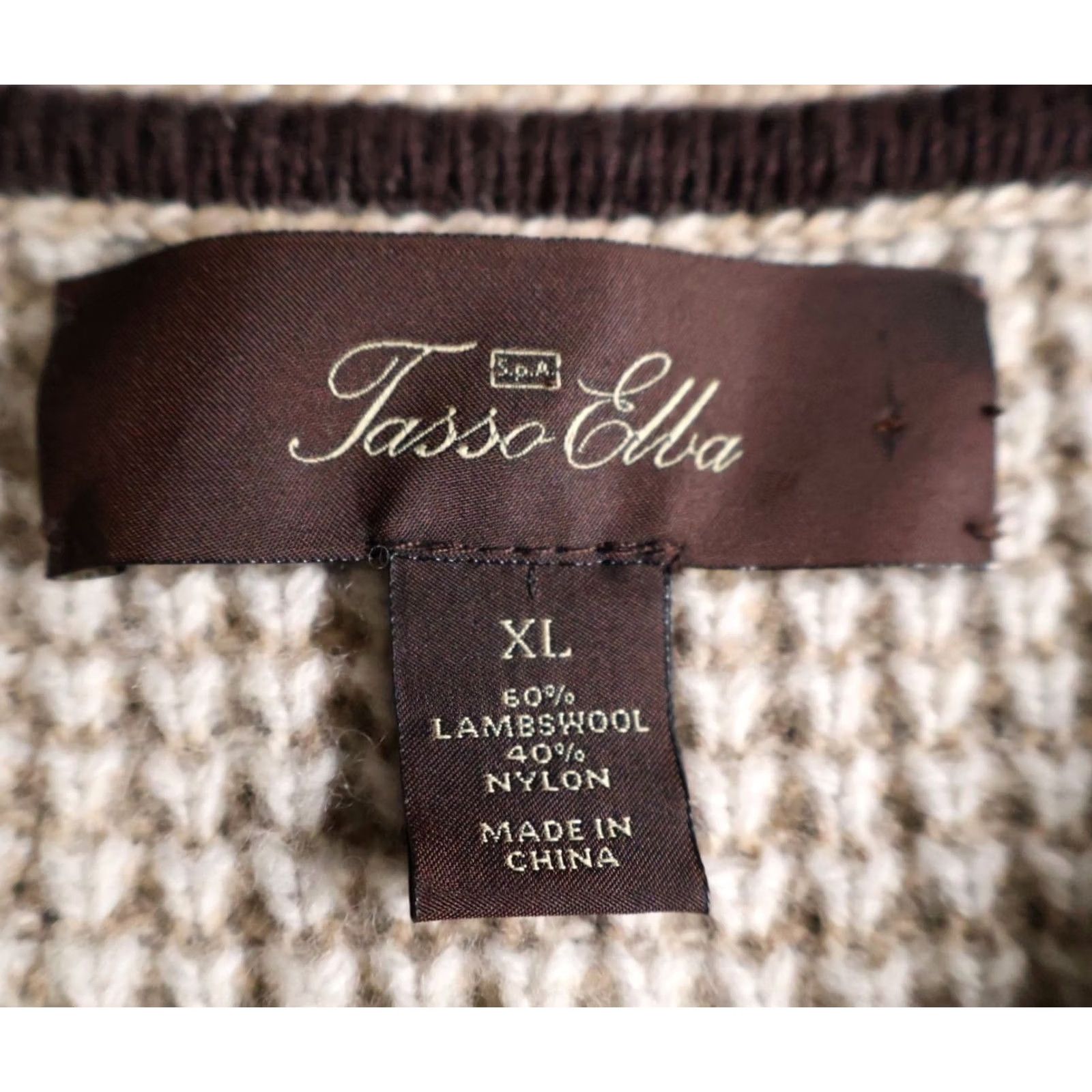Tasso Elba Tasso Elba Lambs Wool Cardigan Sweater Men's XL Beige Chunky Shawl Collar 90s Dad Retro Size US XL / EU 56 / 4 - 3 Thumbnail