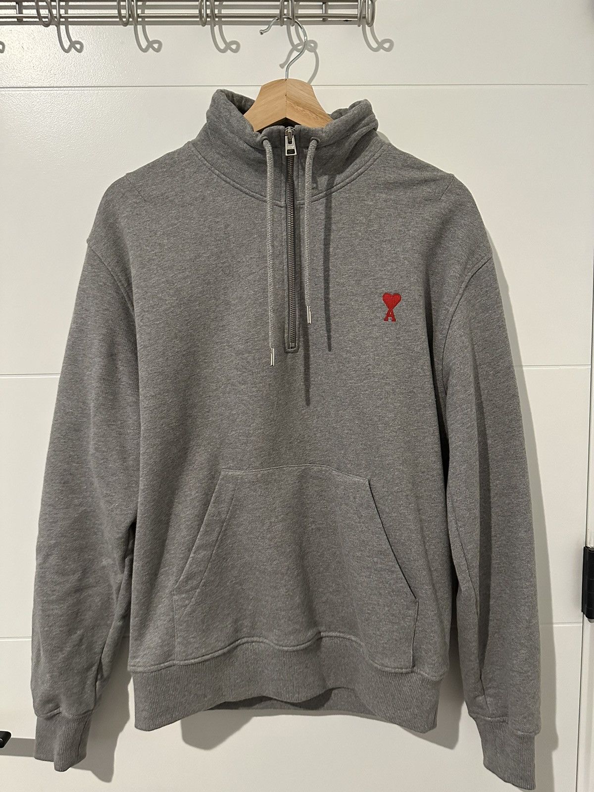 AMI AMI Paris Quarter Zip Grey | Grailed