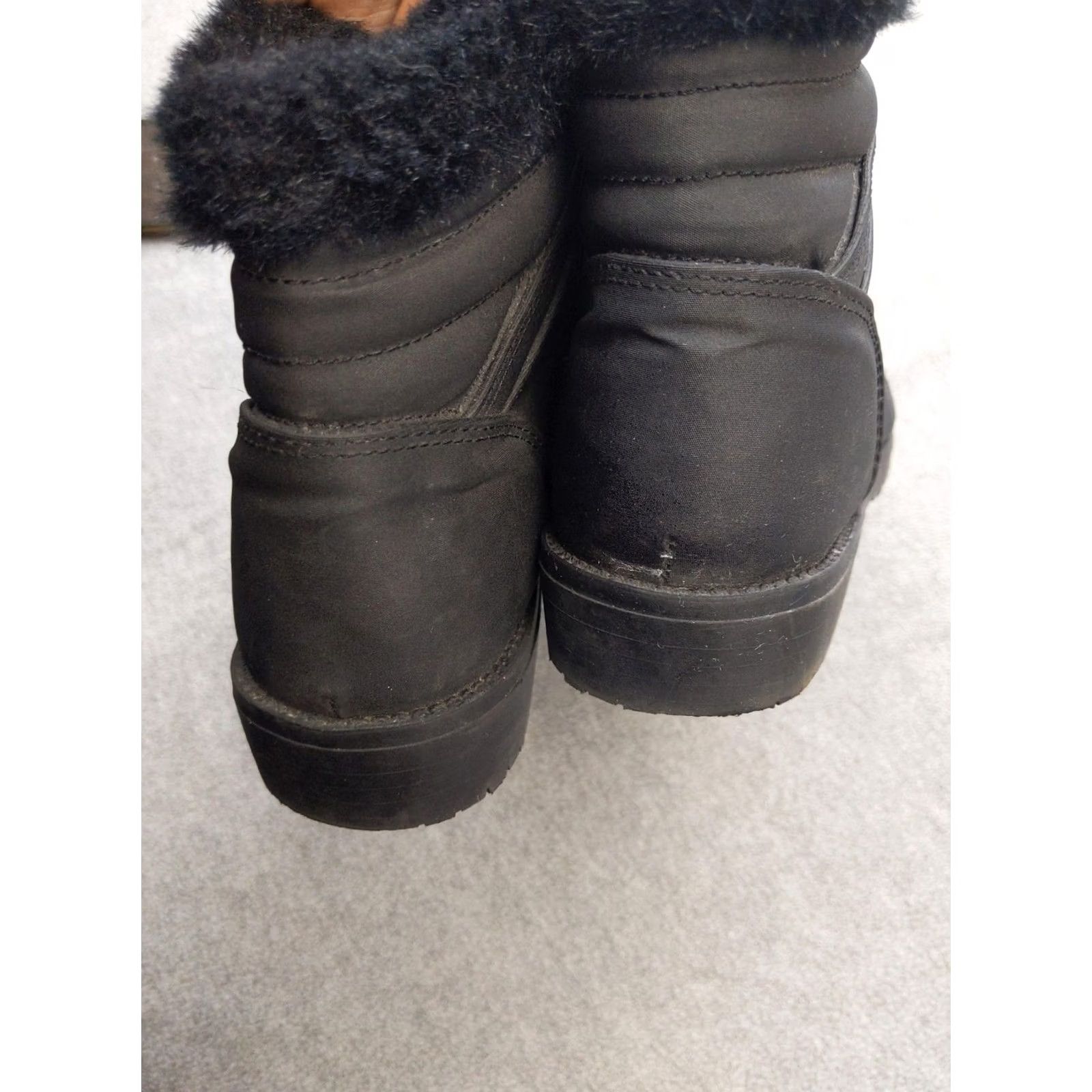 Vintage Sporto Snow Boots Womens Size 9.5 40.5 Black Synthetic Ankle Fur Lace Up Winter Size US 10 / IT 40 - 4 Thumbnail