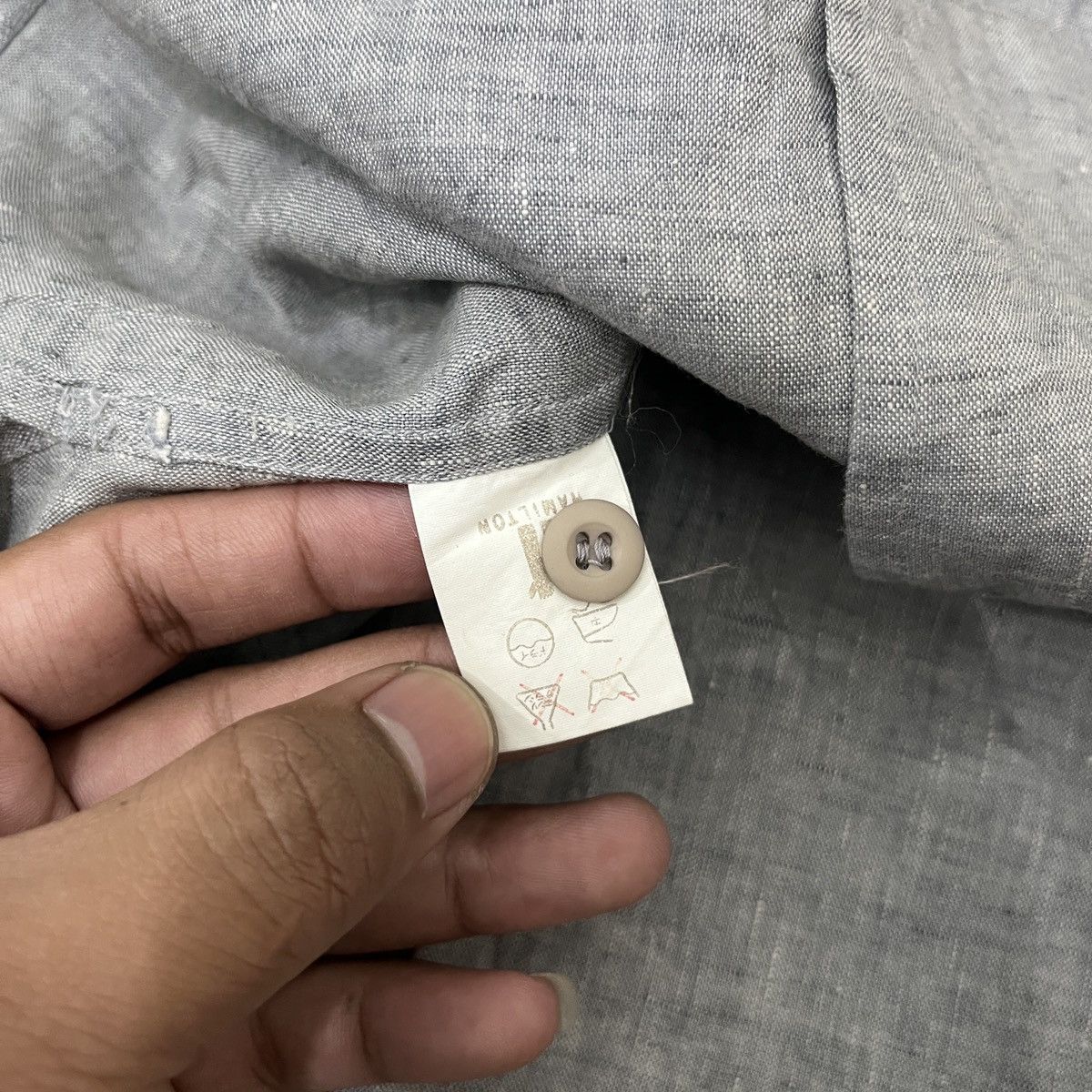 Issey Miyake IM Issey Miyake - Linen Open Collar Shirt Ifsixwasnine Size US L / EU 52-54 / 3 - 12 Thumbnail