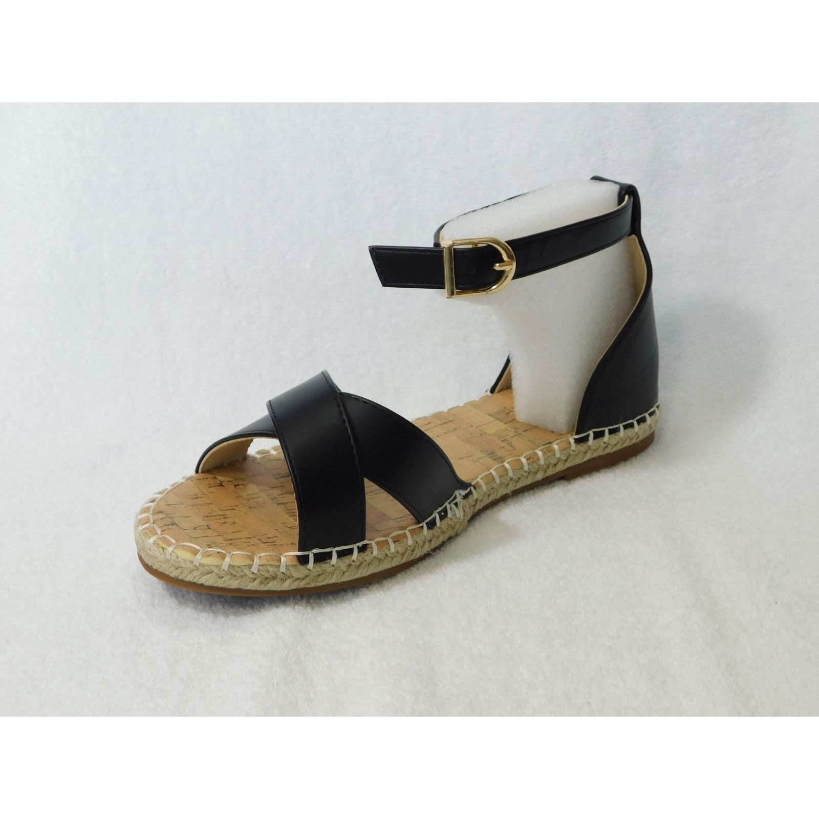 Other W599 Journee Black Lyddia Wide Ankle Strap Sandals Size 7 W Size US 7 / IT 37 - 2 Thumbnail