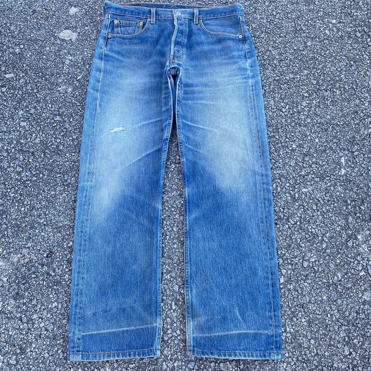 Levi's Vintage 90s Levis 501 Distressed denim Kurt Cobain Style Size US 33 - 1 Thumbnail