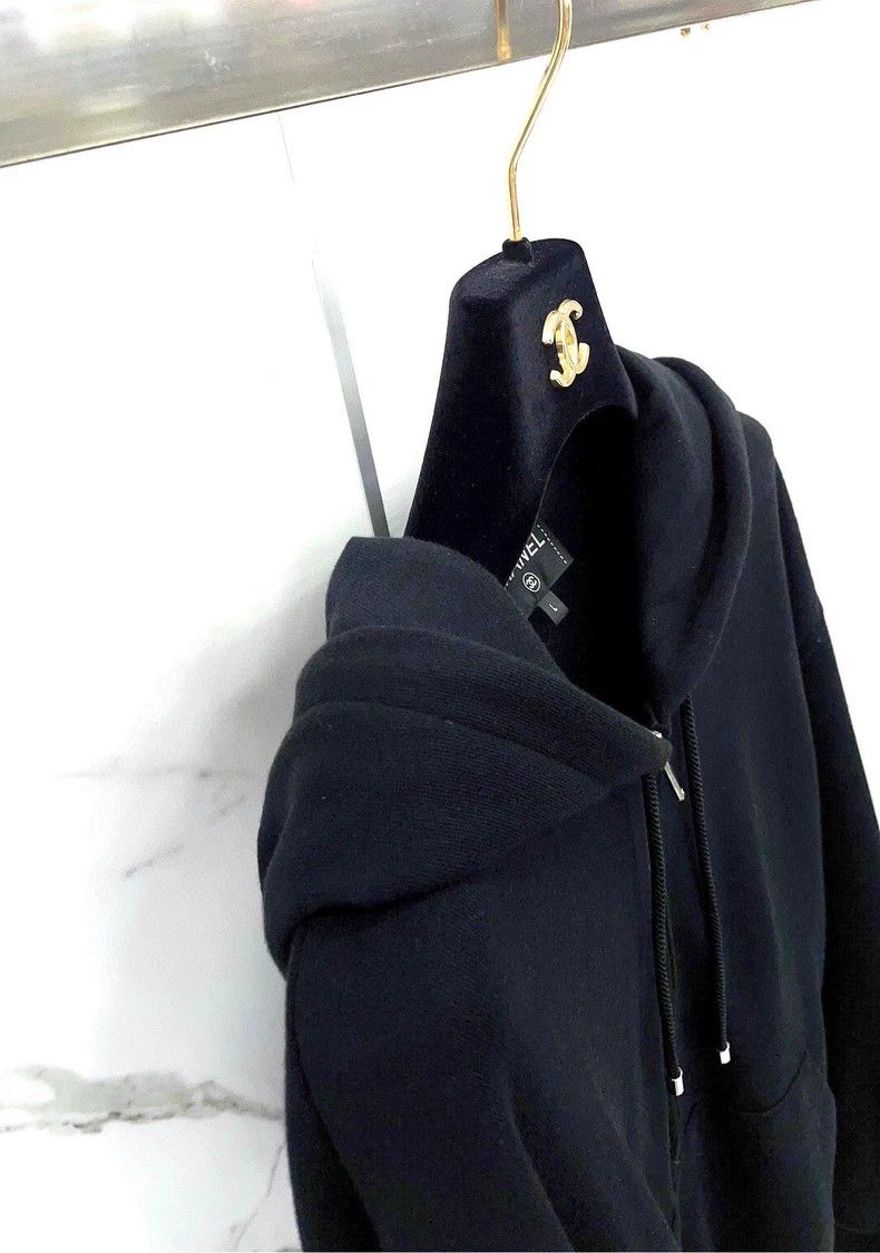 Chanel Chanel 2020 PreSS Spring and Summer Black Hooded Zipper Jac Size L / US 10 / IT 46 - 6 Thumbnail