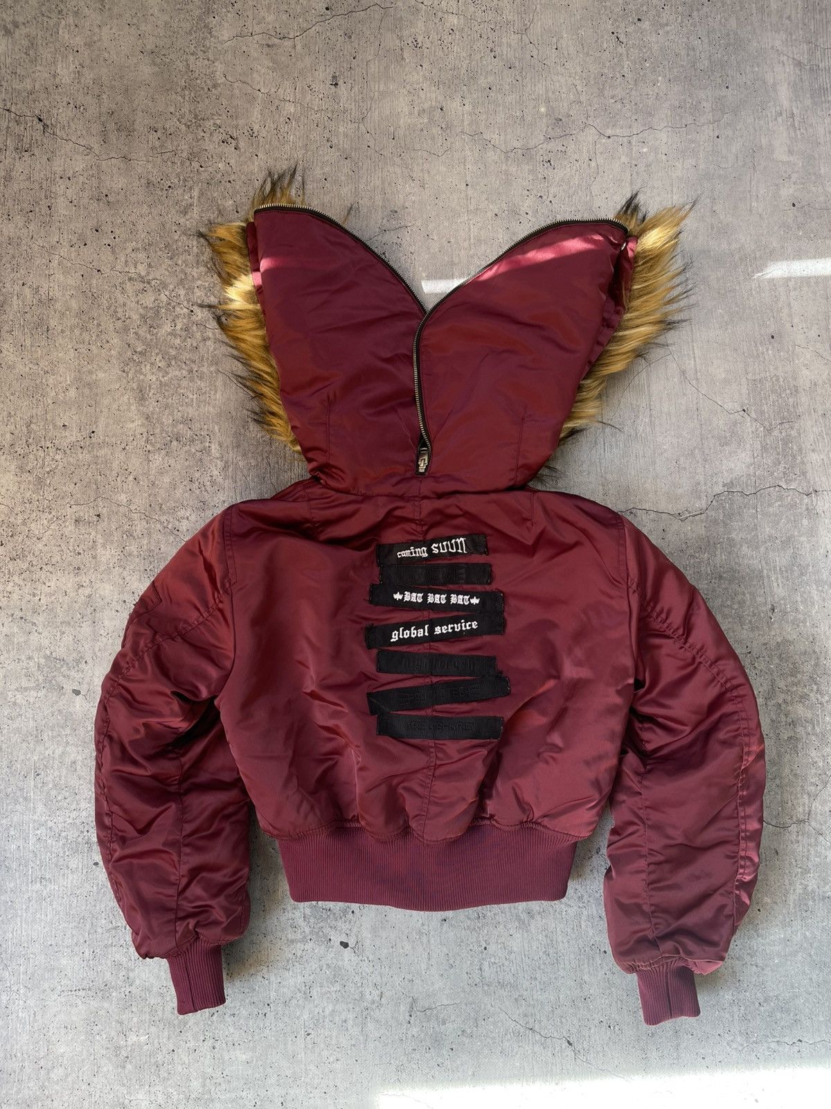 Diesel × Japanese Brand Diesel Rick Owens Style Puffer Bomber Jacket Fur Hood Size US XXS / EU 40 - 6 Thumbnail