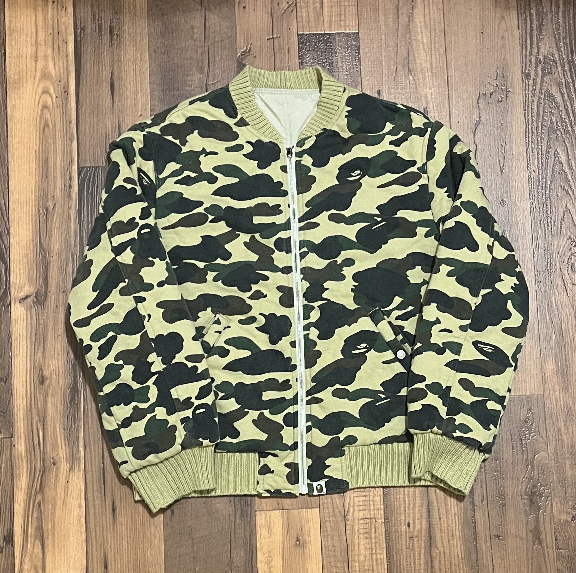 image of Bape Reversible Camo Heavy Bomber Jacket, Men's (Size XL)