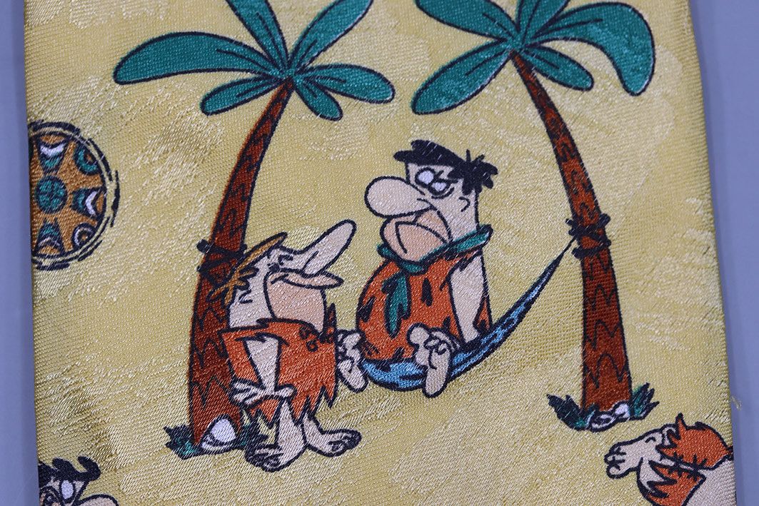 C&A Vintage The Flintstones Novelty Tie – Fred & Barney Design Size ONE SIZE - 6 Thumbnail