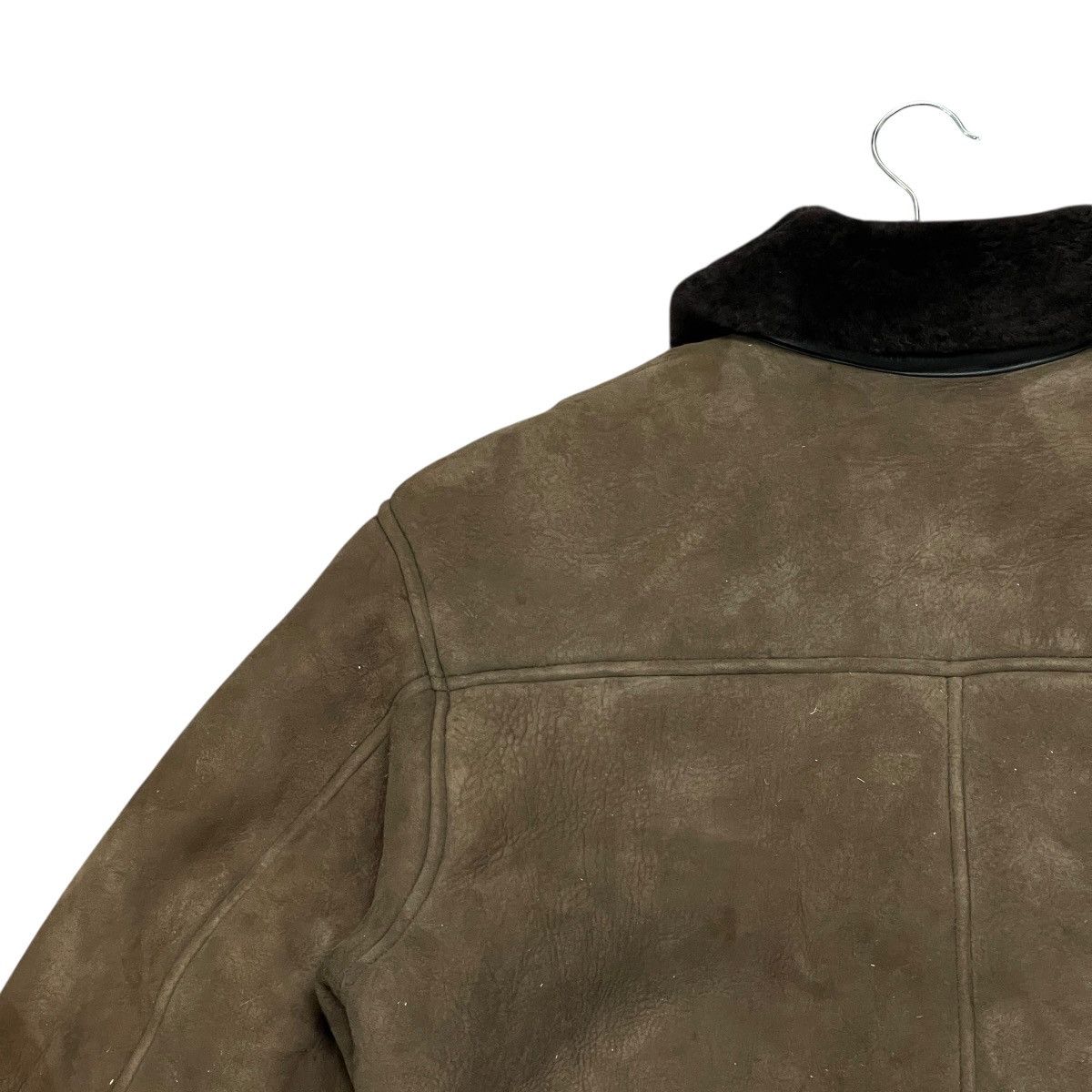 Leather Vintage Brown Suede Sheepskin Leather Shearling Jacket Size US M / EU 48-50 / 2 - 14 Thumbnail