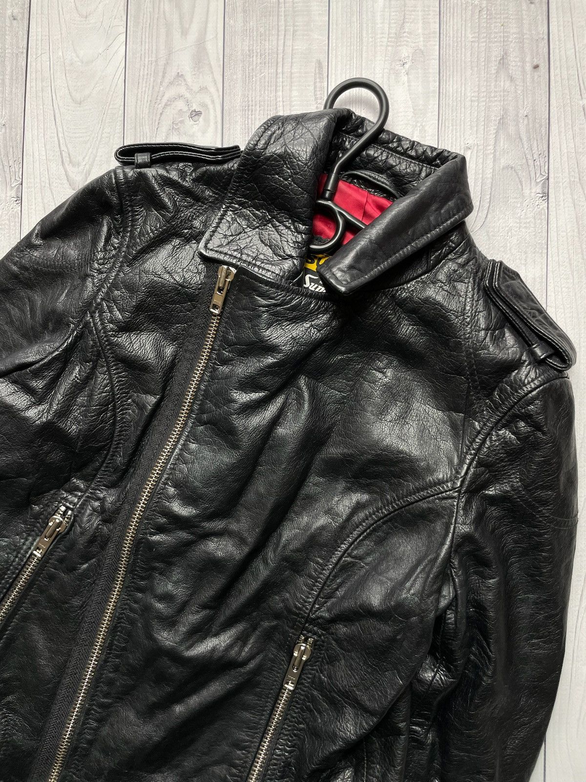 Superdry × Vintage Vintage SuperDry leather jacket women size L Size L / US 10 / IT 46 - 2 Thumbnail