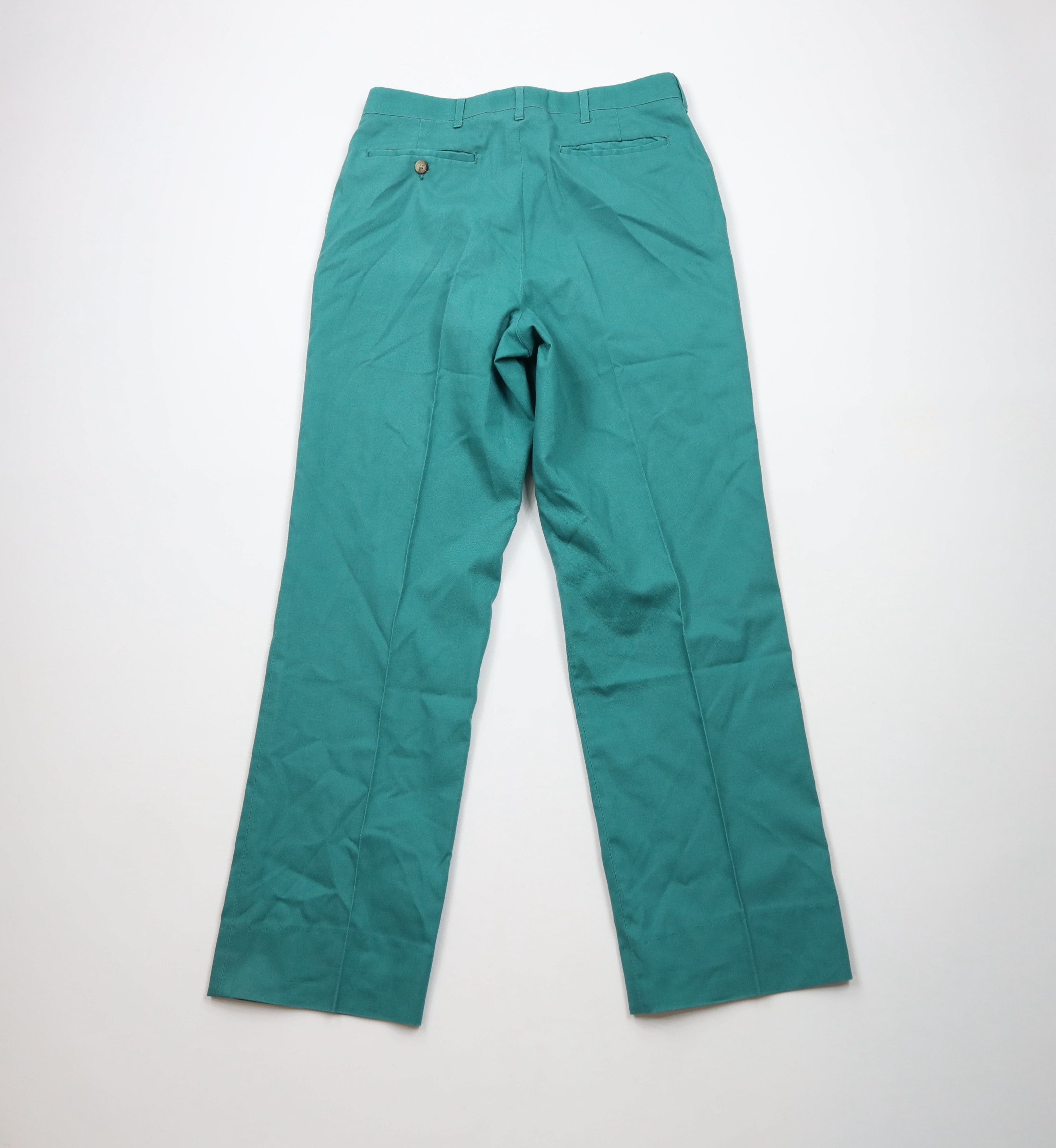 Vintage Vintage 70s Streetwear Flared Wide Leg Chino Pants Green Size US 30 / EU 46 - 9 Thumbnail