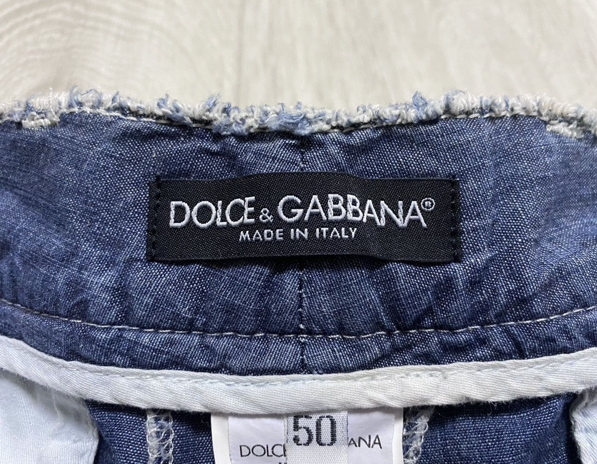 Dolce & Gabbana Dolce & Gabbana Washed Blue Distressed Jeans Shorts Size US 34 / EU 50 - 14 Thumbnail