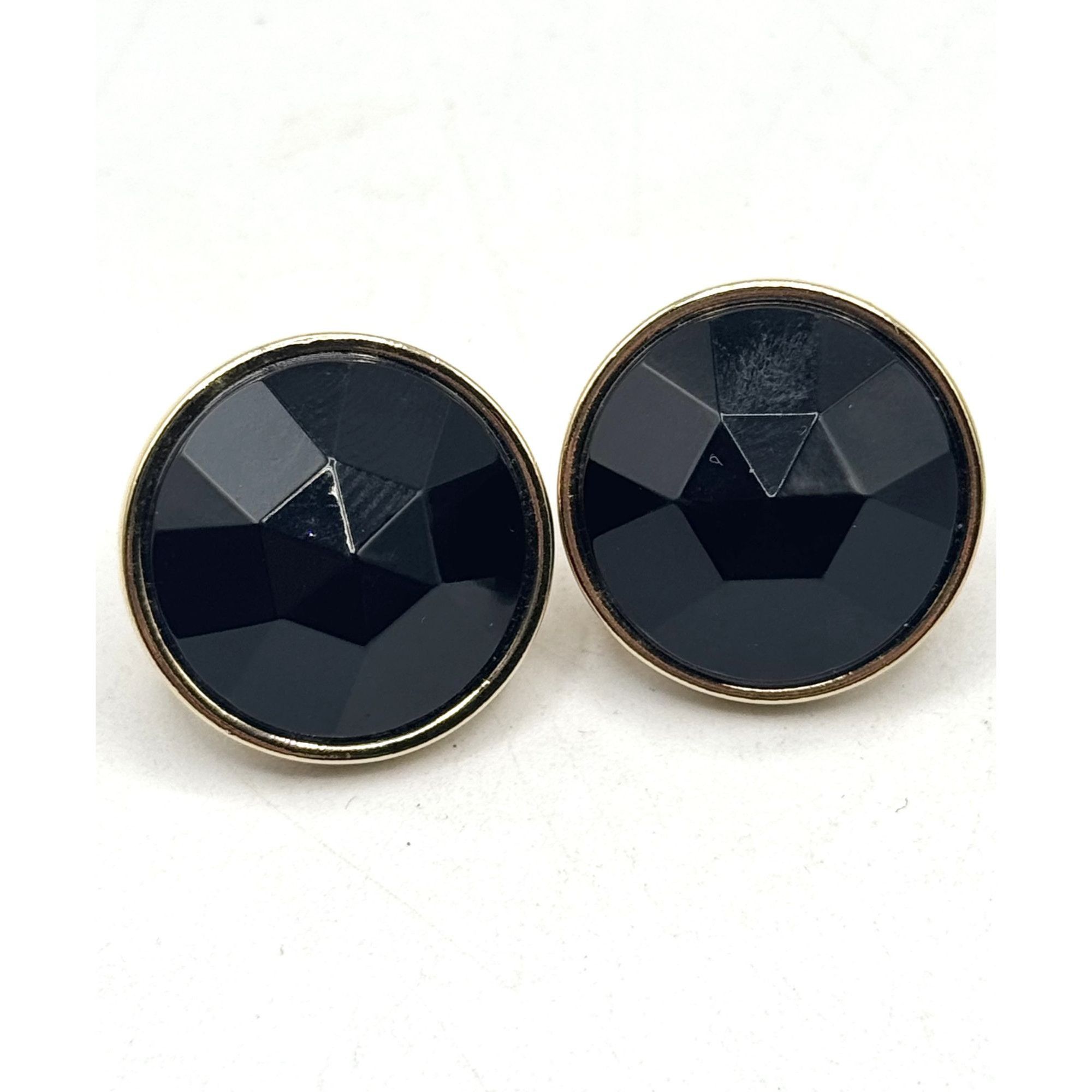 Vintage Vintage black faceted rhinestone clip on earrings Size ONE SIZE - 2 Thumbnail