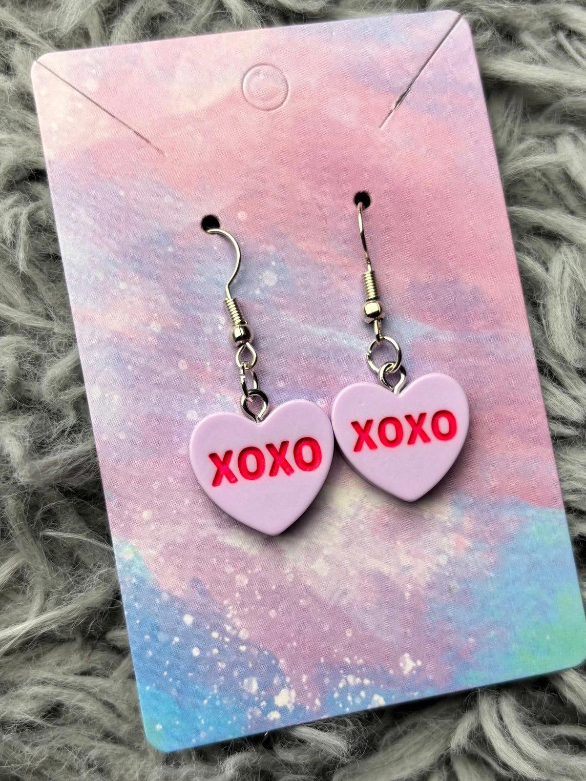 Handmade Pastel purple lilac Heart valentines sweethearts earrings Size ONE SIZE - 1 Preview